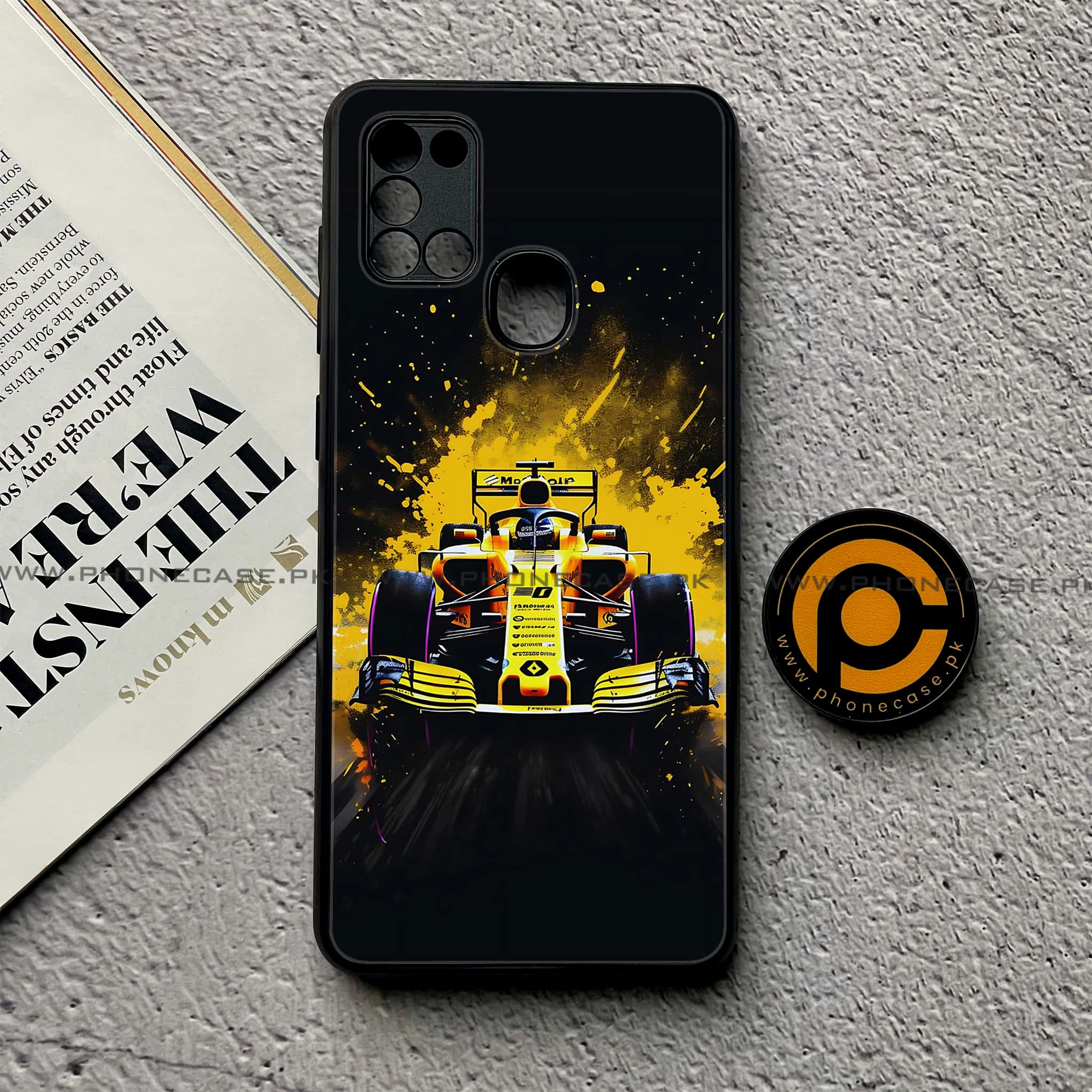 Samsung Galaxy A21s - Formula 1 Design Series - Premium Printed Glass soft Bumper shock Proof Case