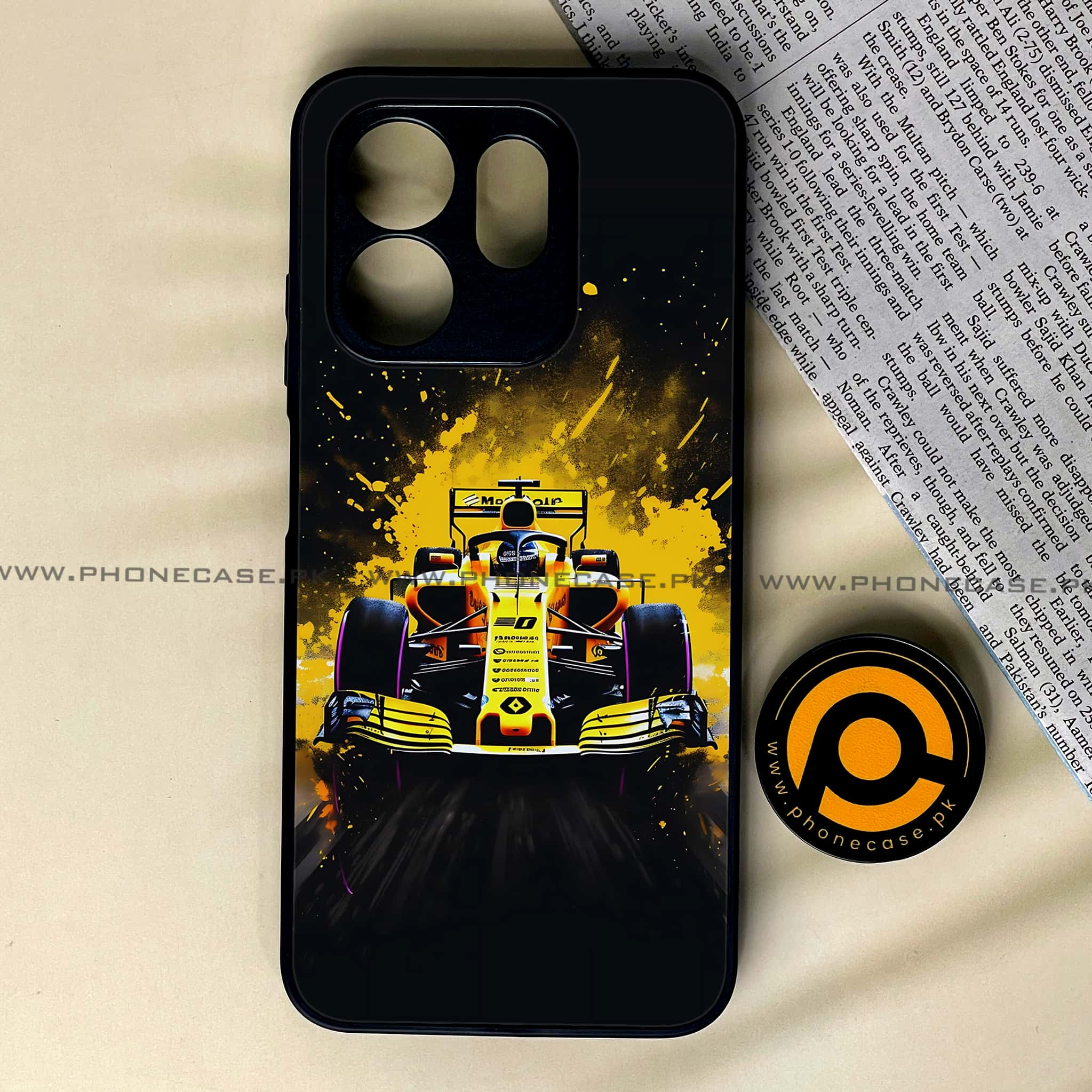 Infinix Hot 50i -  Formula 1 Design - Premium Printed Glass soft Bumper shock Proof Case