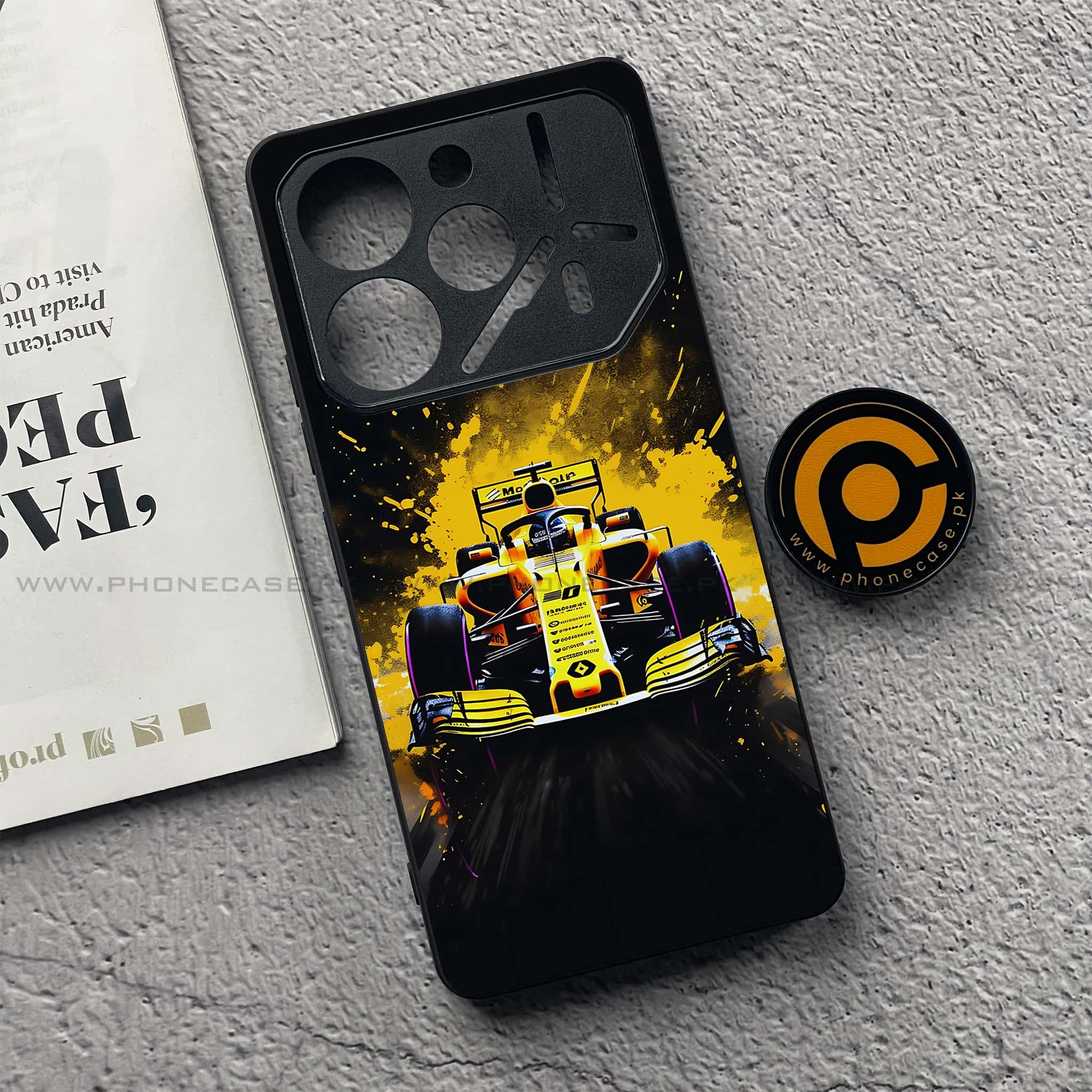 Tecno Pova 6 Pro - Formula 1 Design Series - Premium Printed Glass soft Bumper shock Proof Case