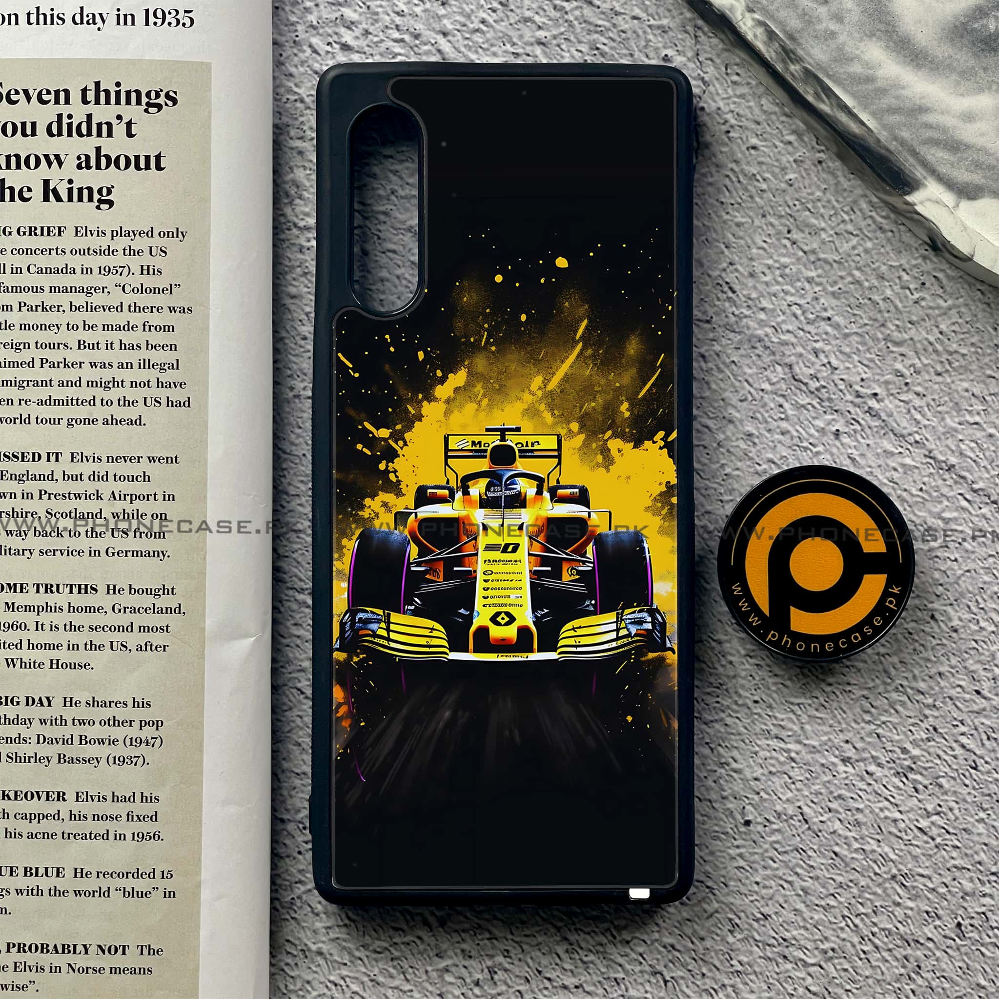 LG Velvet - Formula 1 Design - Premium Printed Glass soft Bumper shock Proof Case