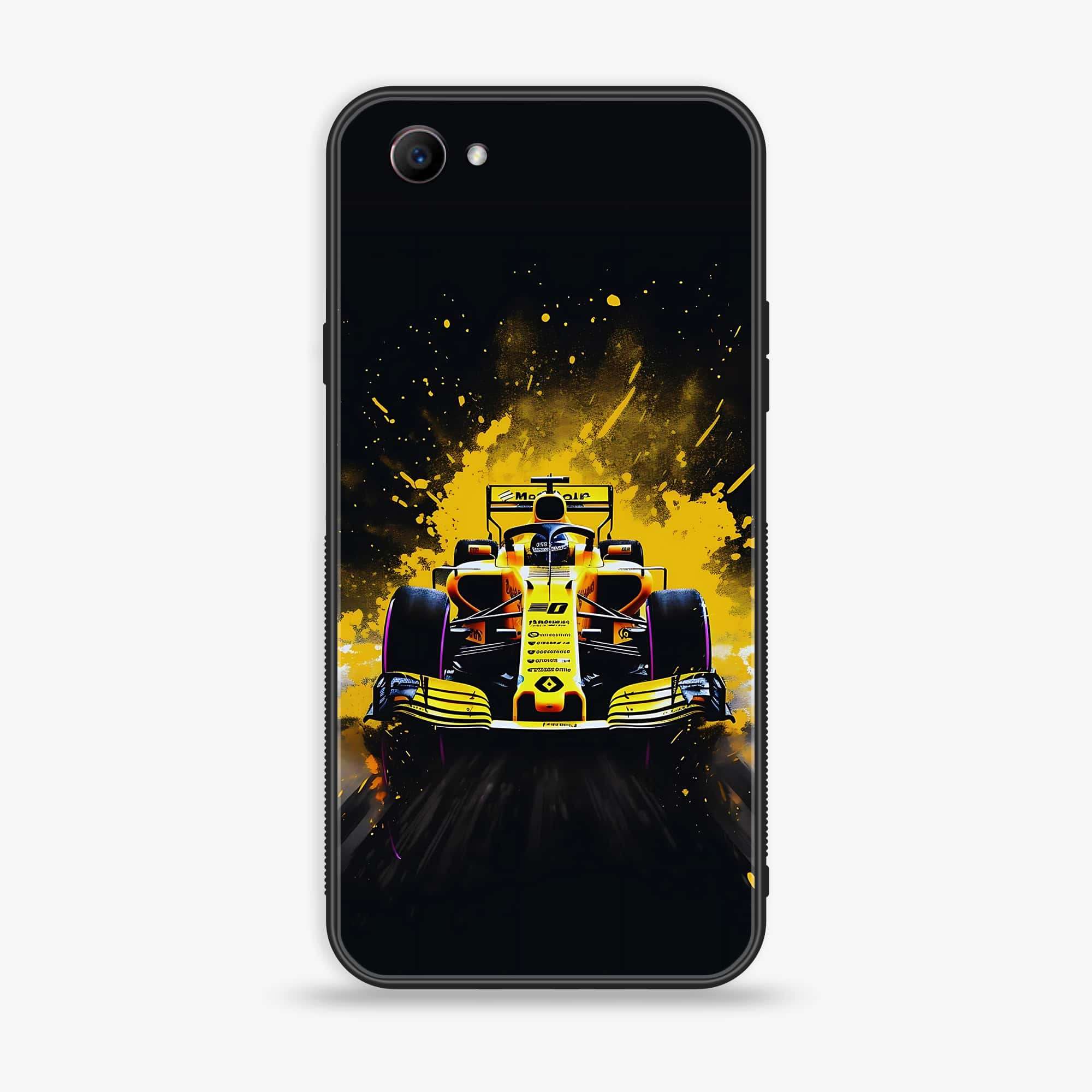 Oppo F7 Youth - Formula 1 Design Series - Premium Printed Glass soft Bumper shock Proof Case