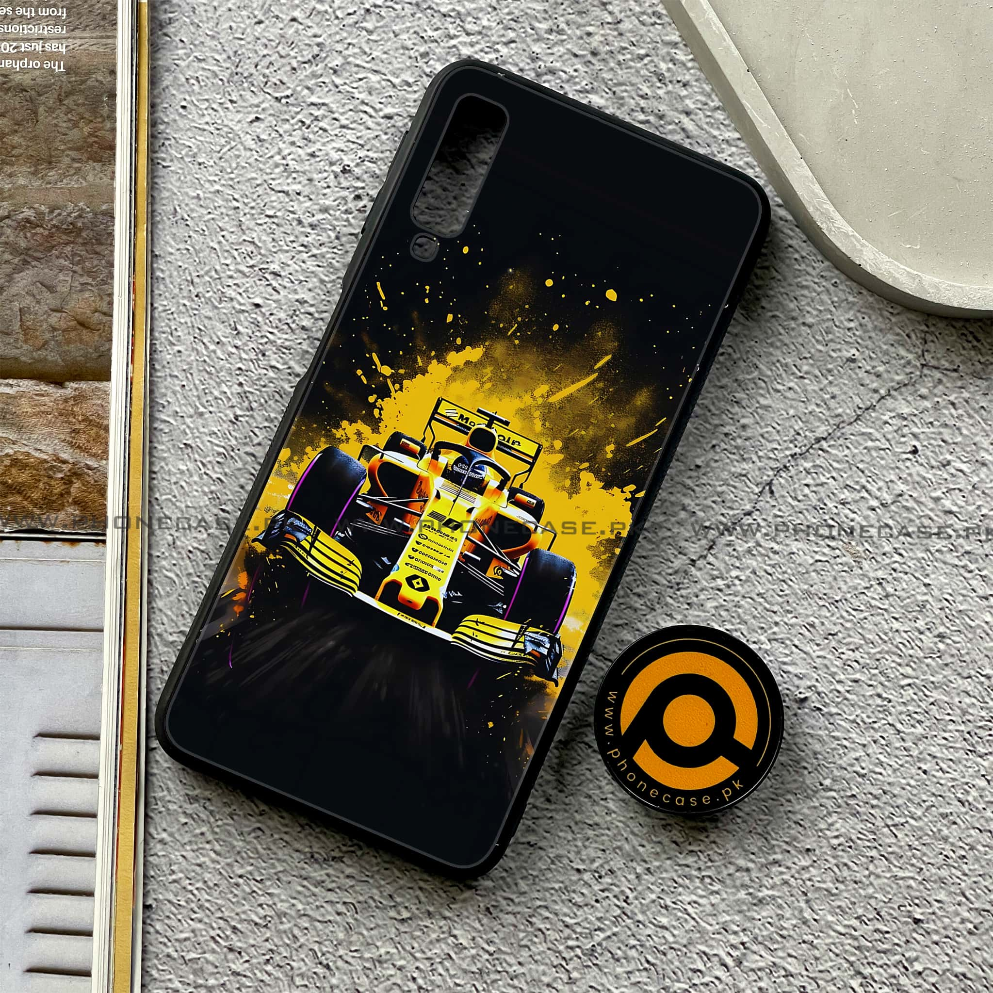 Galaxy A7 2018 - Formula 1 Design - Premium Printed Metal soft Bumper shock Proof Case