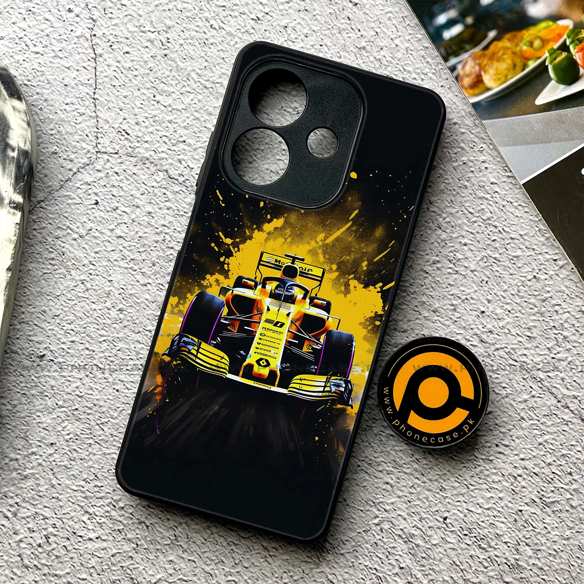 Oppo A3x - Formula 1 Design - Premium Printed Glass soft Bumper shock Proof Case