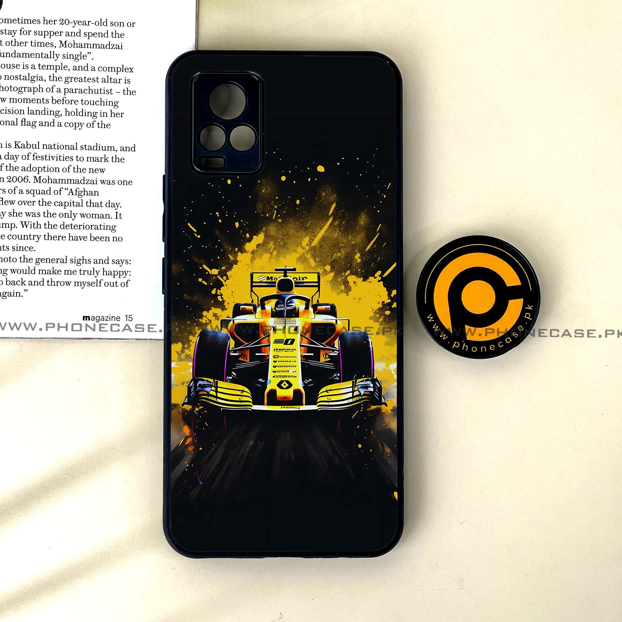 Vivo V20 - Formula 1 Design Series - Premium Printed Glass soft Bumper shock Proof Case