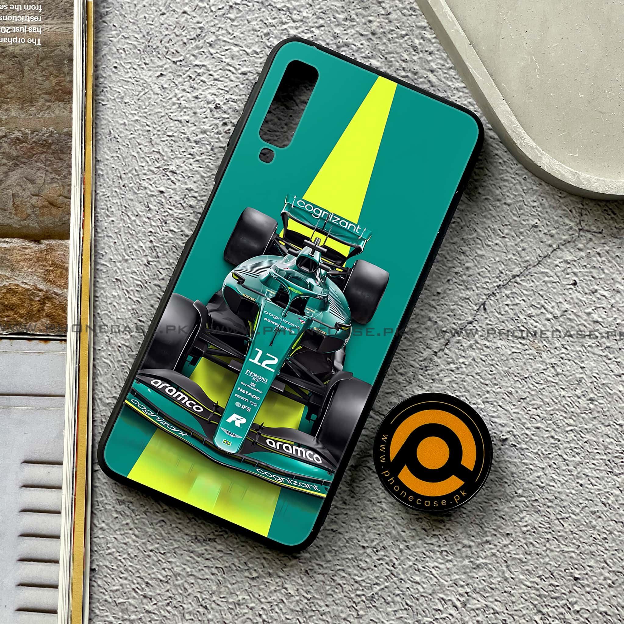 Galaxy A7 2018 - Formula 1 Design - Premium Printed Metal soft Bumper shock Proof Case