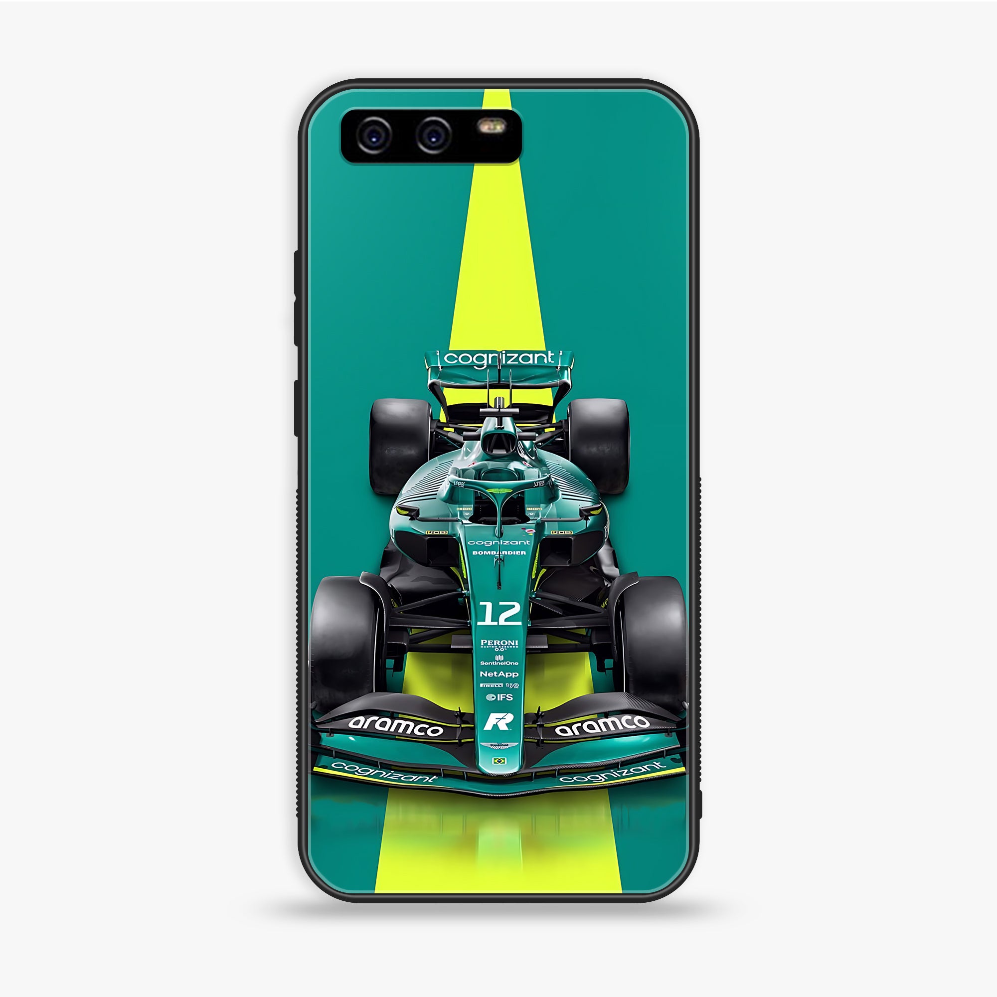 Huawei P10 Plus - Formula 1 Design - Premium Printed Glass soft Bumper shock Proof Case