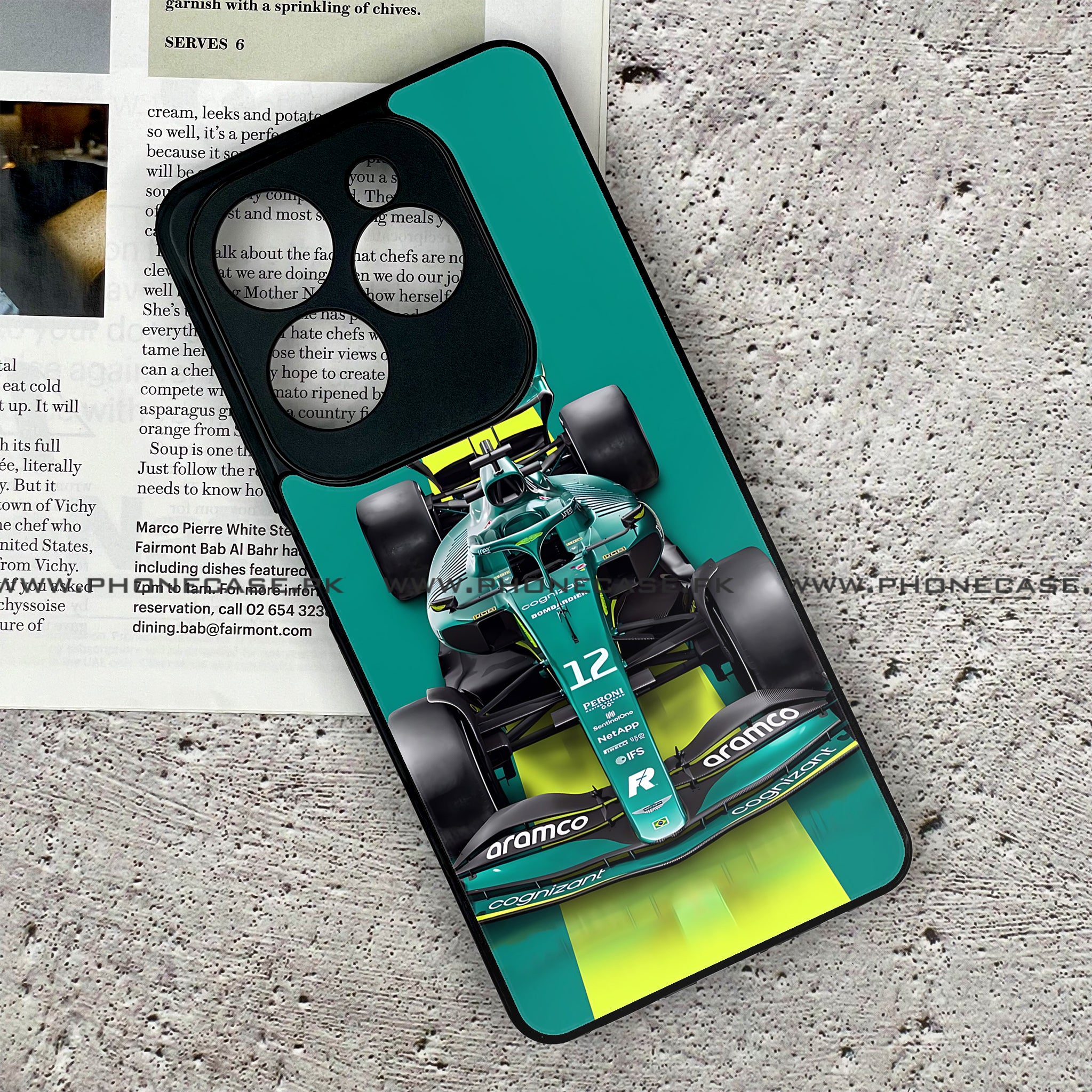 Tecno Spark 20 Pro - Formula 1 Design - Premium Printed Glass soft Bumper shock Proof Case