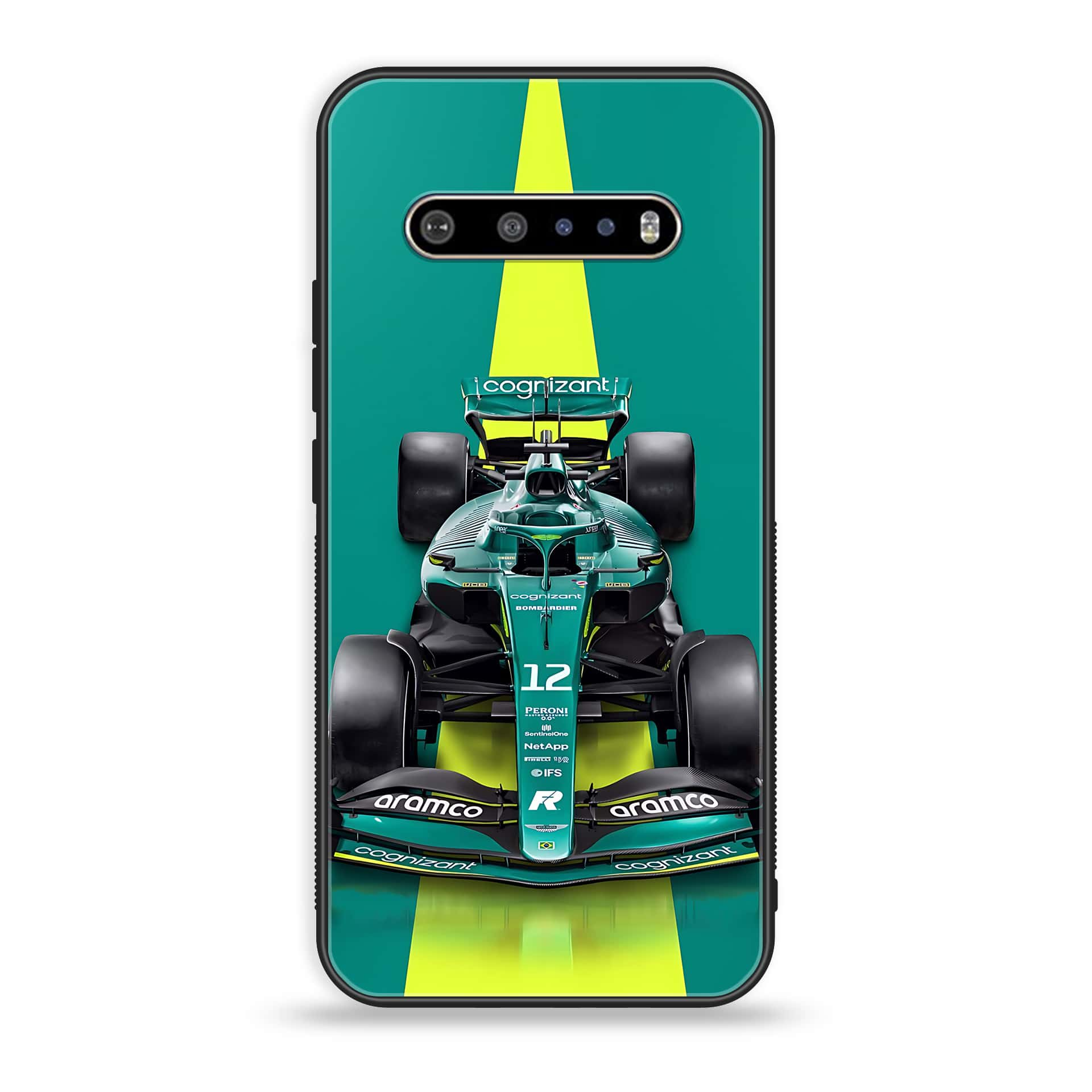 LG V60 Formula 1 Design Series Premium Printed Glass soft Bumper shock Proof Case