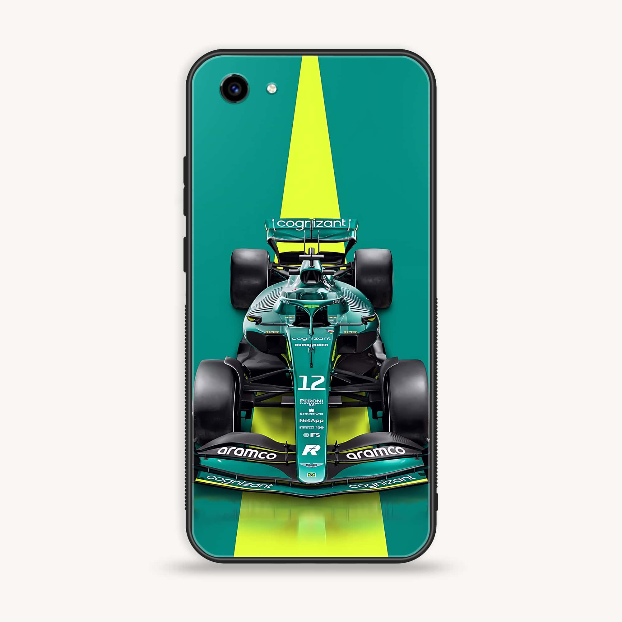 Vivo Y83 - Formula 1 Design Series - Premium Printed Glass soft Bumper shock Proof Case