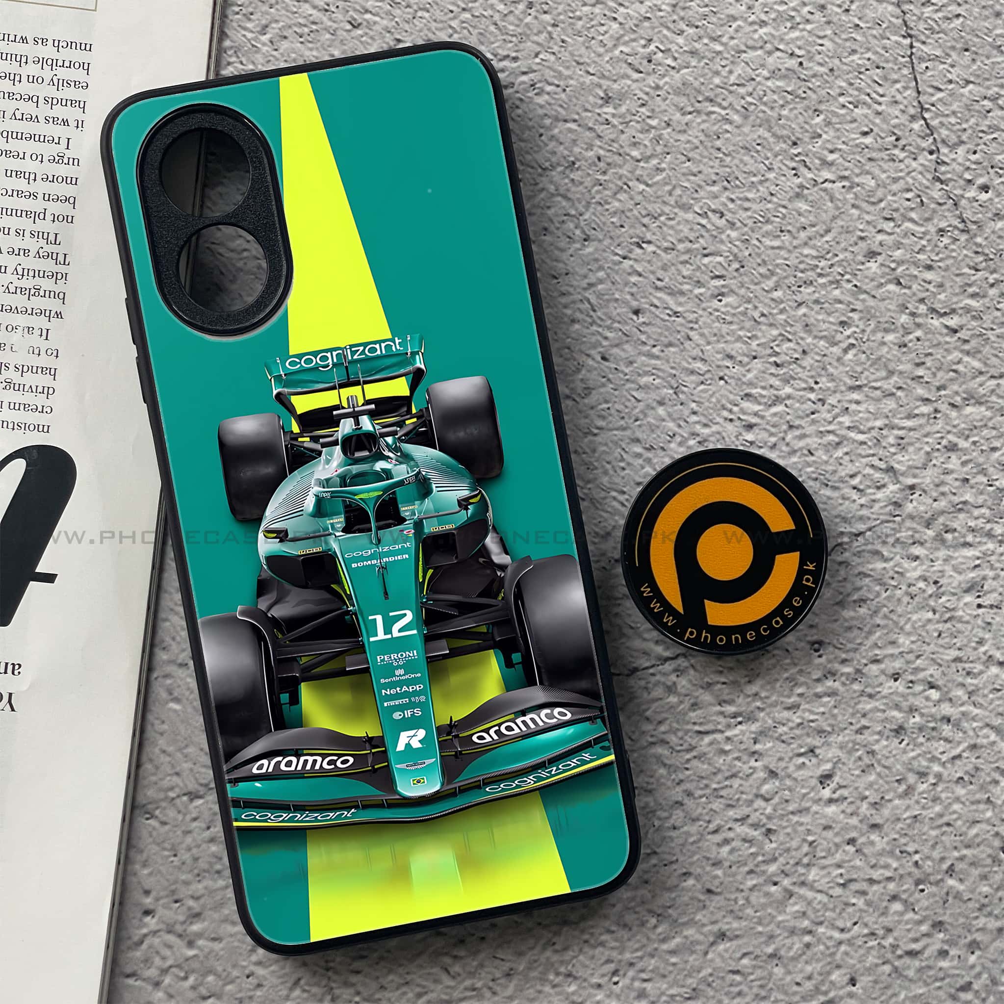Oppo A18 4G - Formula 1 Design Series - Premium Metal  Printed soft Bumper shock Proof Case