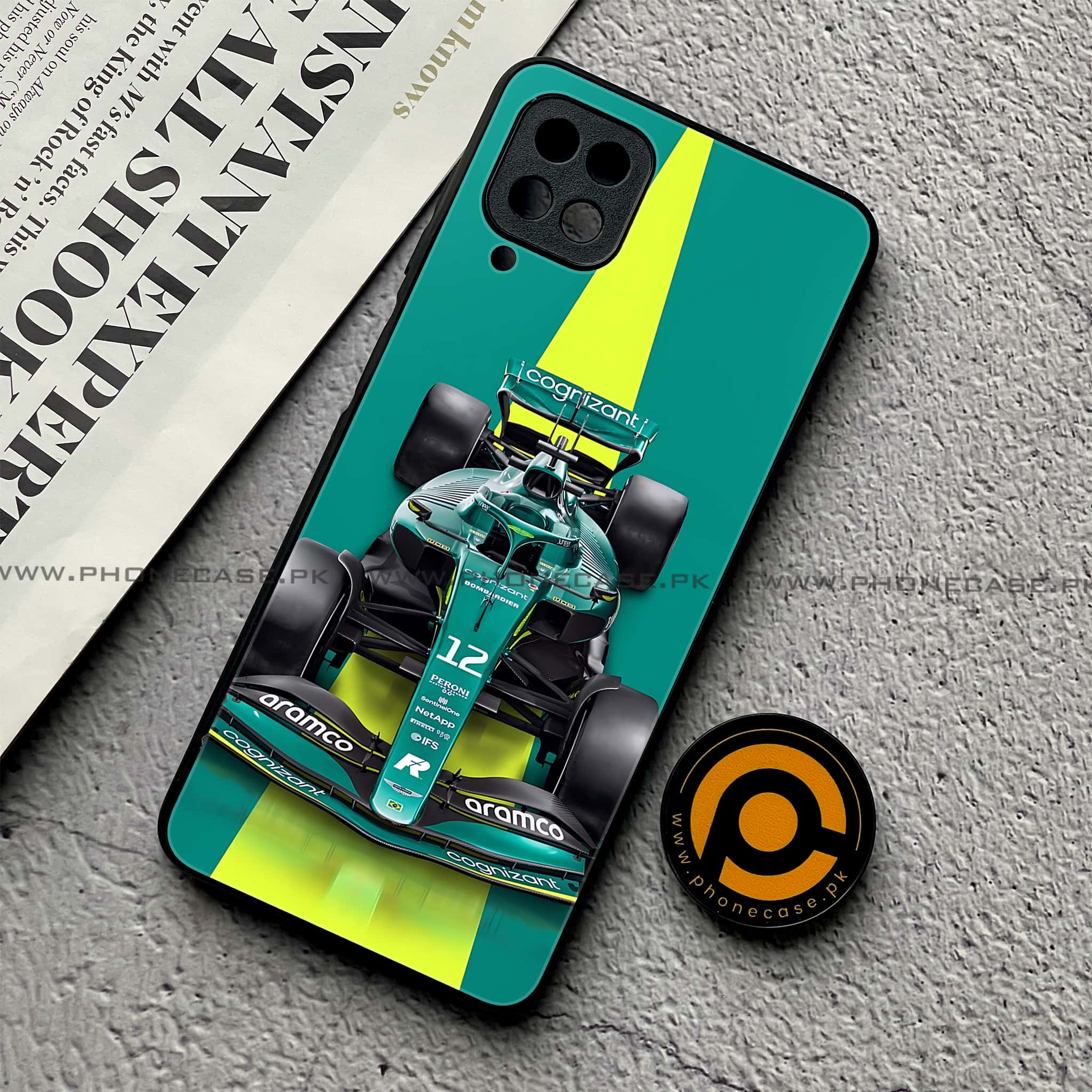 Samsung Galaxy A12 / A12 Nacho - Formula 1 Design Series - Premium Printed Glass soft Bumper shock Proof Case