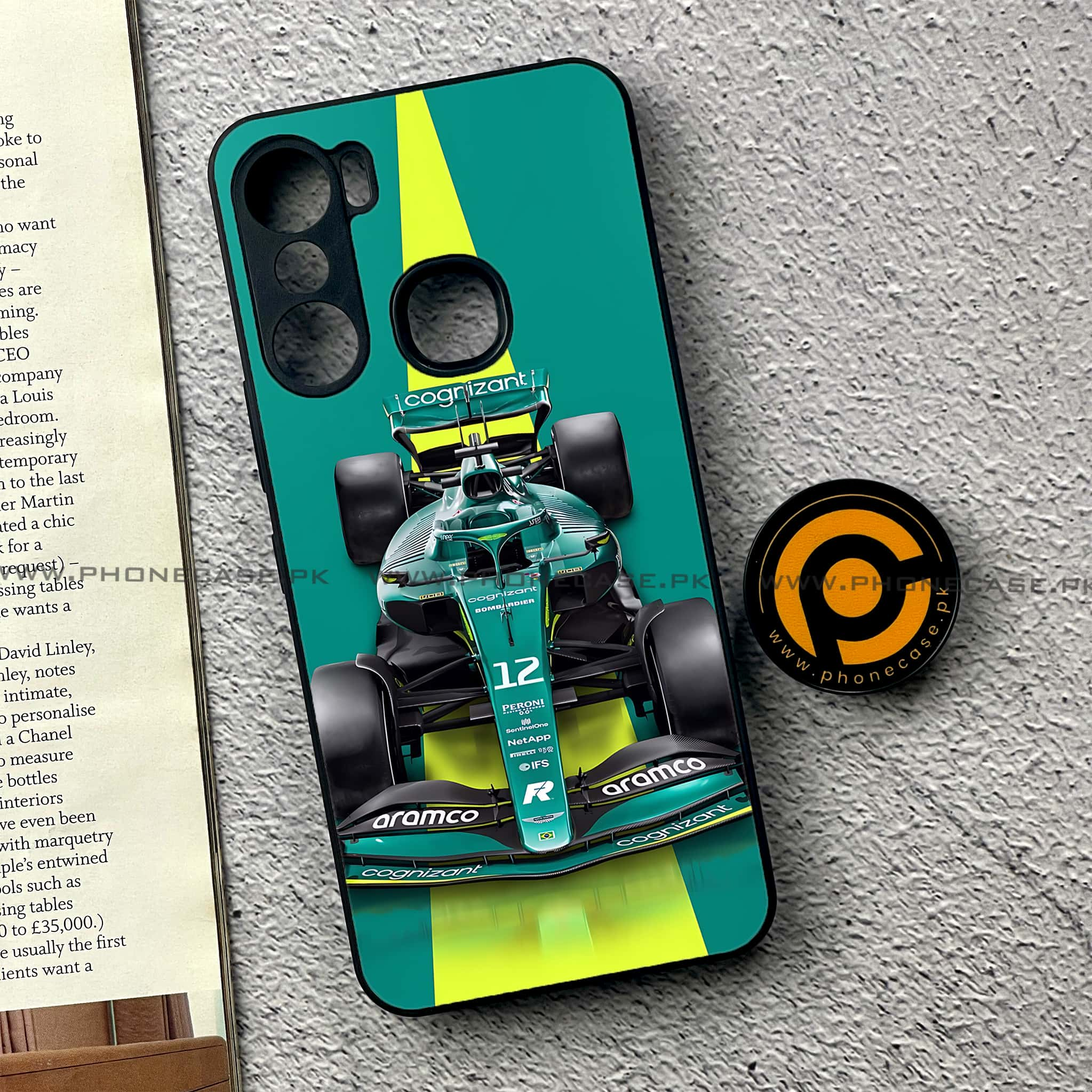 Infinix Hot 12 Pro - Formula 1 Design - Premium Printed Glass soft Bumper shock Proof Case