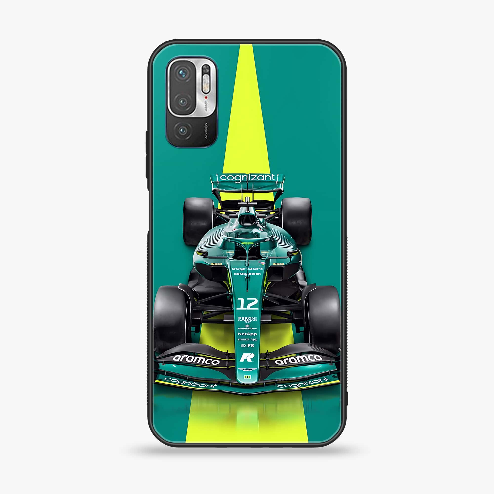 Xiaomi Redmi Note 10 5G - Formula 1 Design - Premium Printed Glass soft Bumper shock Proof Case