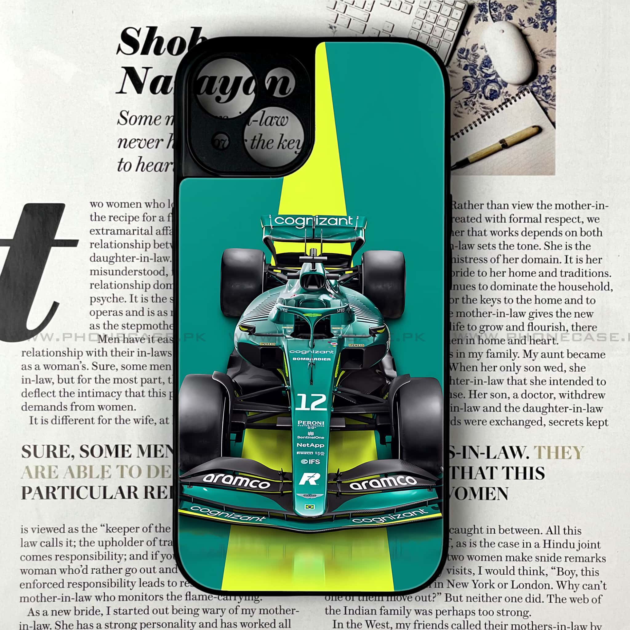 iPhone 15 - Formula 1 Design - Premium Printed Glass soft Bumper shock Proof Case