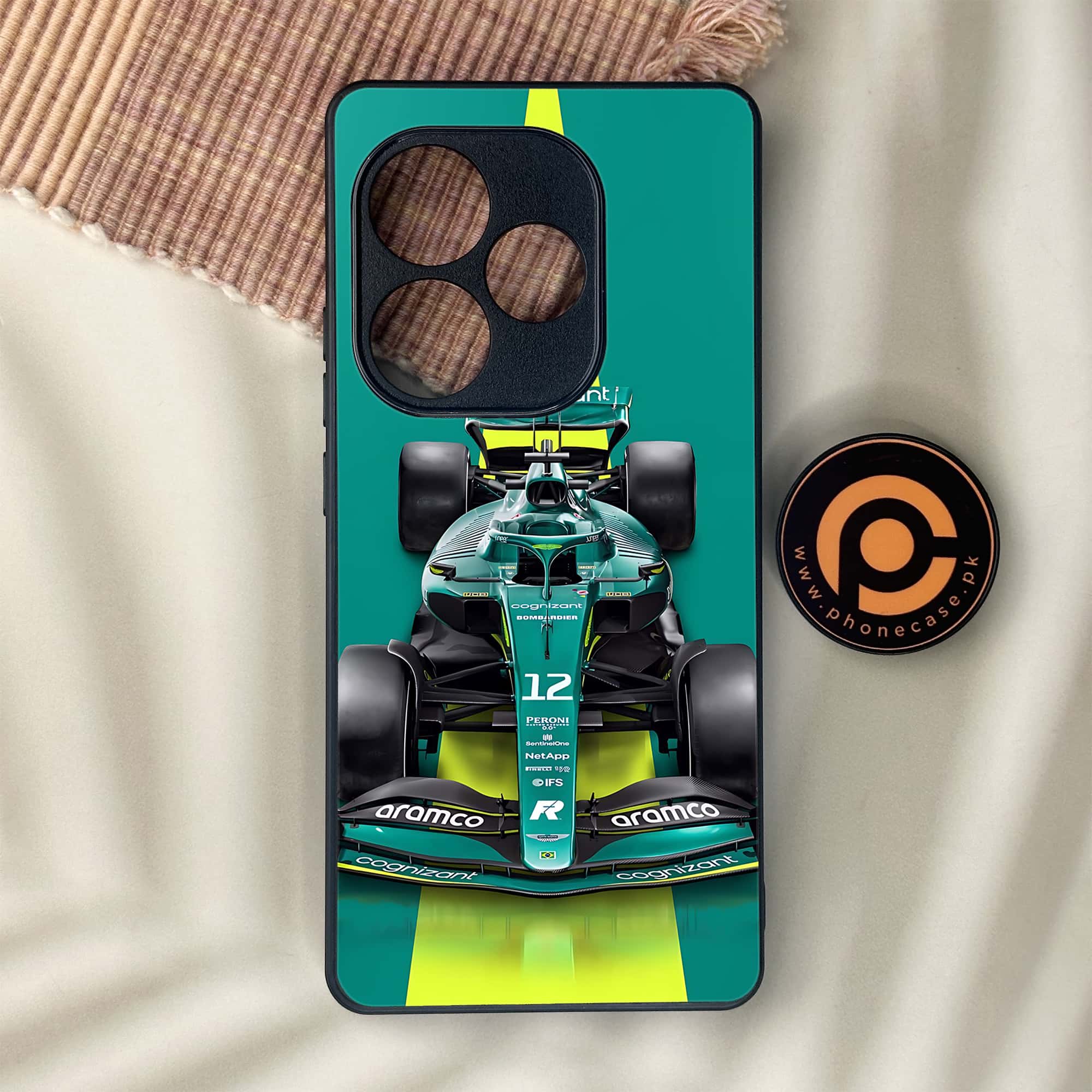 Realme GT 6 - Formula 1 Design Series - Premium Metal Printed soft Bumper shock Proof Case