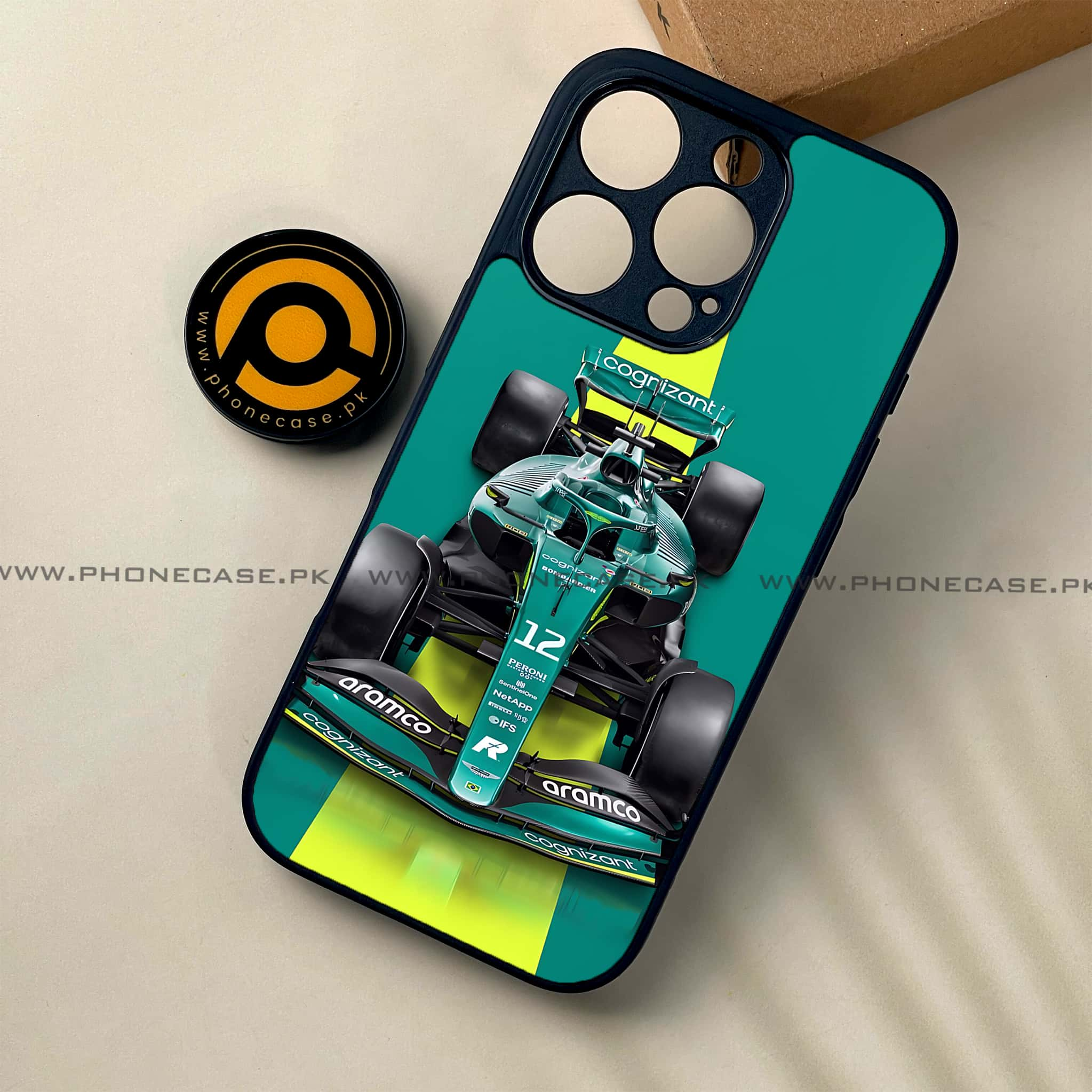 iPhone 16 Pro - Formula 1 Design - Premium Printed Glass soft Bumper shock Proof Case