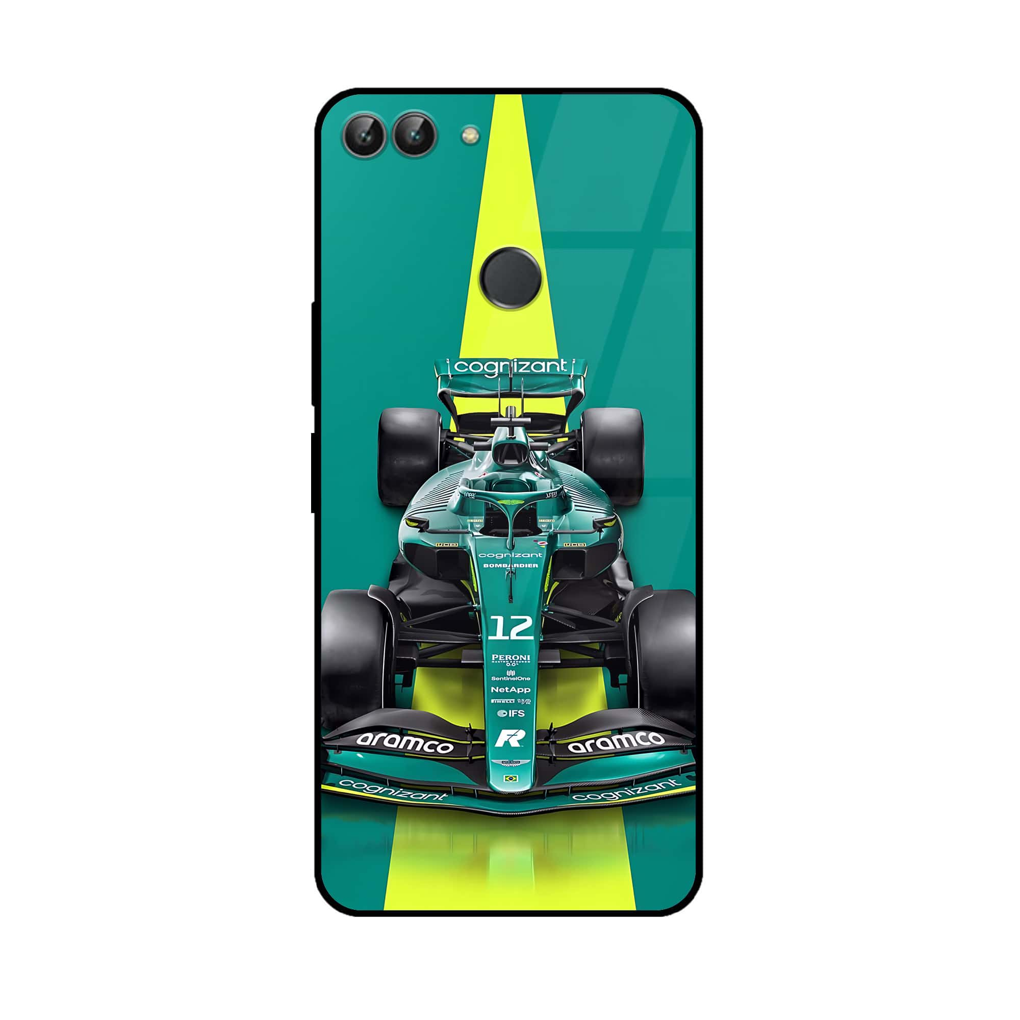 Huawei P Smart - Formula 1 Design - Premium Printed Glass soft Bumper shock Proof Case