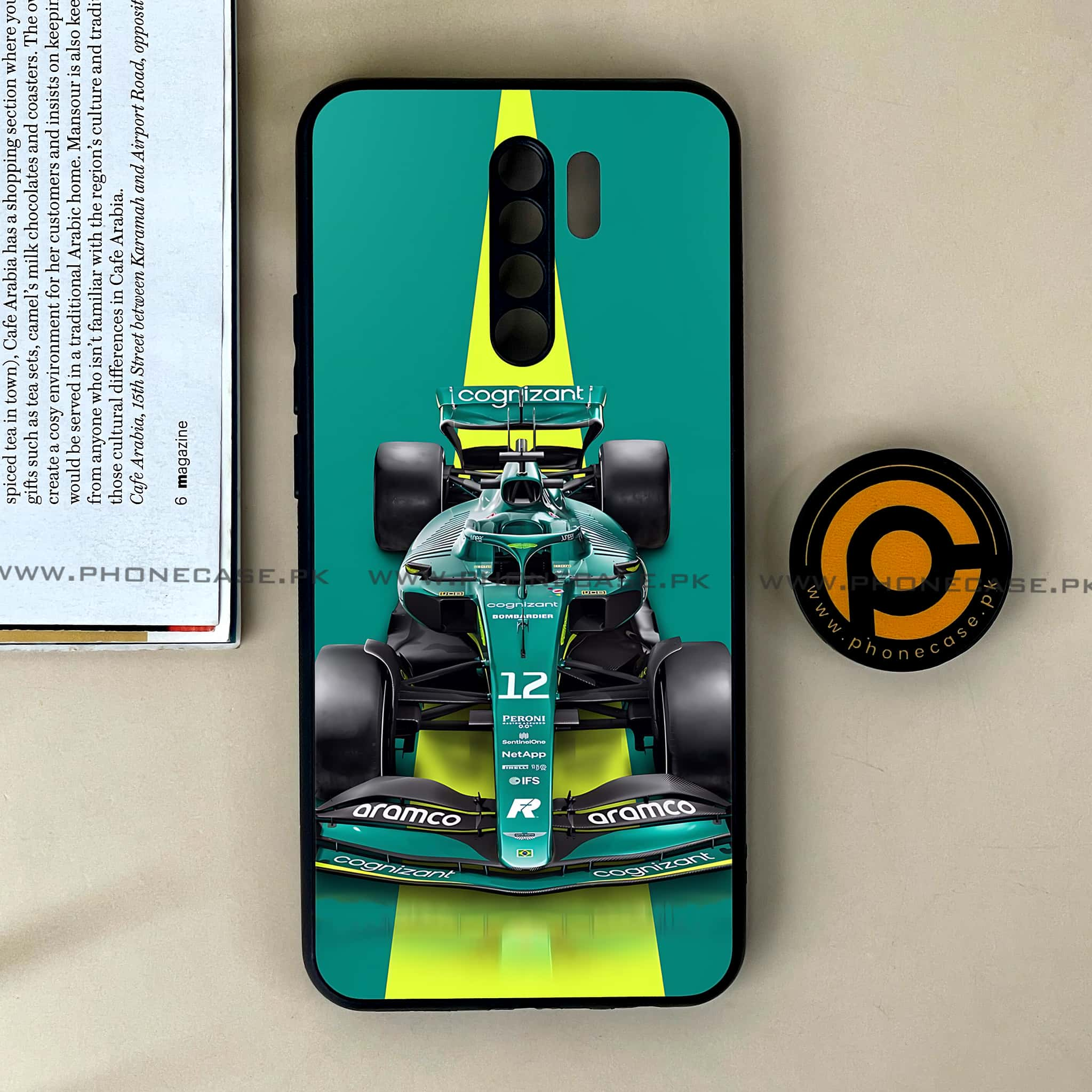 Xiaomi Redmi 9 - Formula 1 Design Series - Premium Printed Glass soft Bumper shock Proof Case