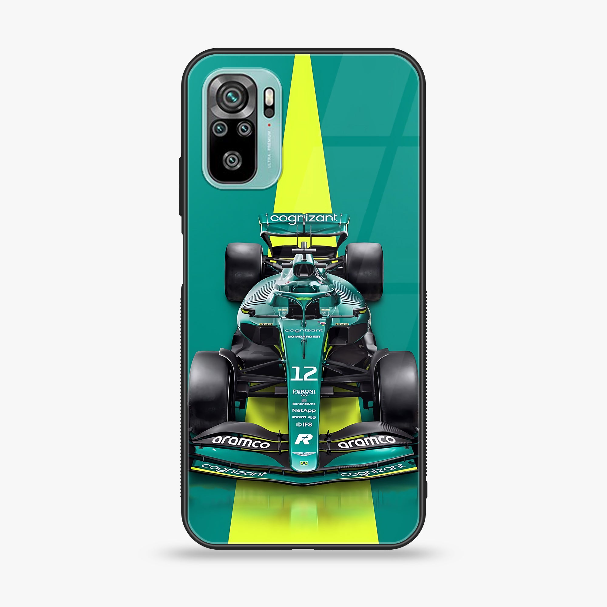 Redmi 10 - Formula 1 Design Series - Premium Printed Glass soft Bumper shock Proof Case