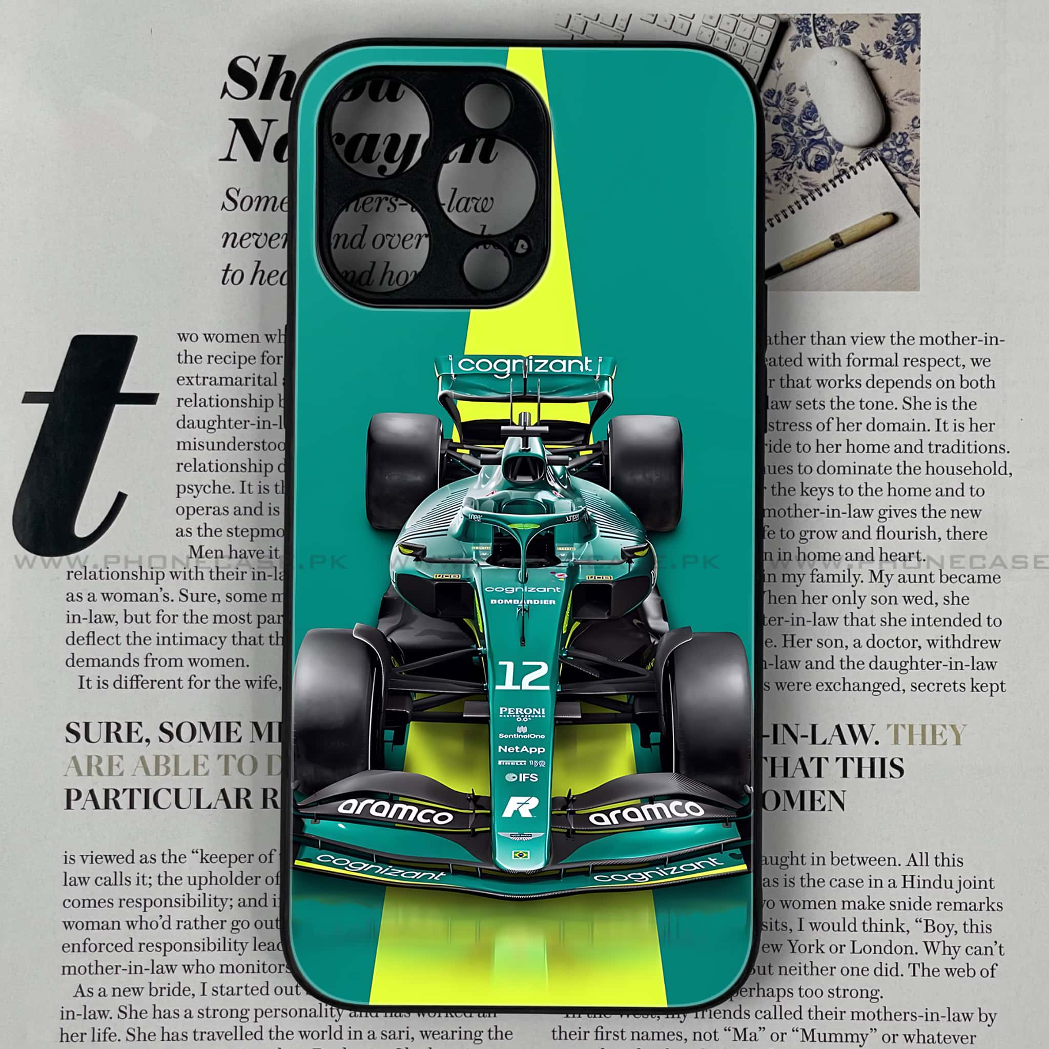 iPhone 16 Pro Max - Formula 1 Design - Premium Printed Glass soft Bumper shock Proof Case