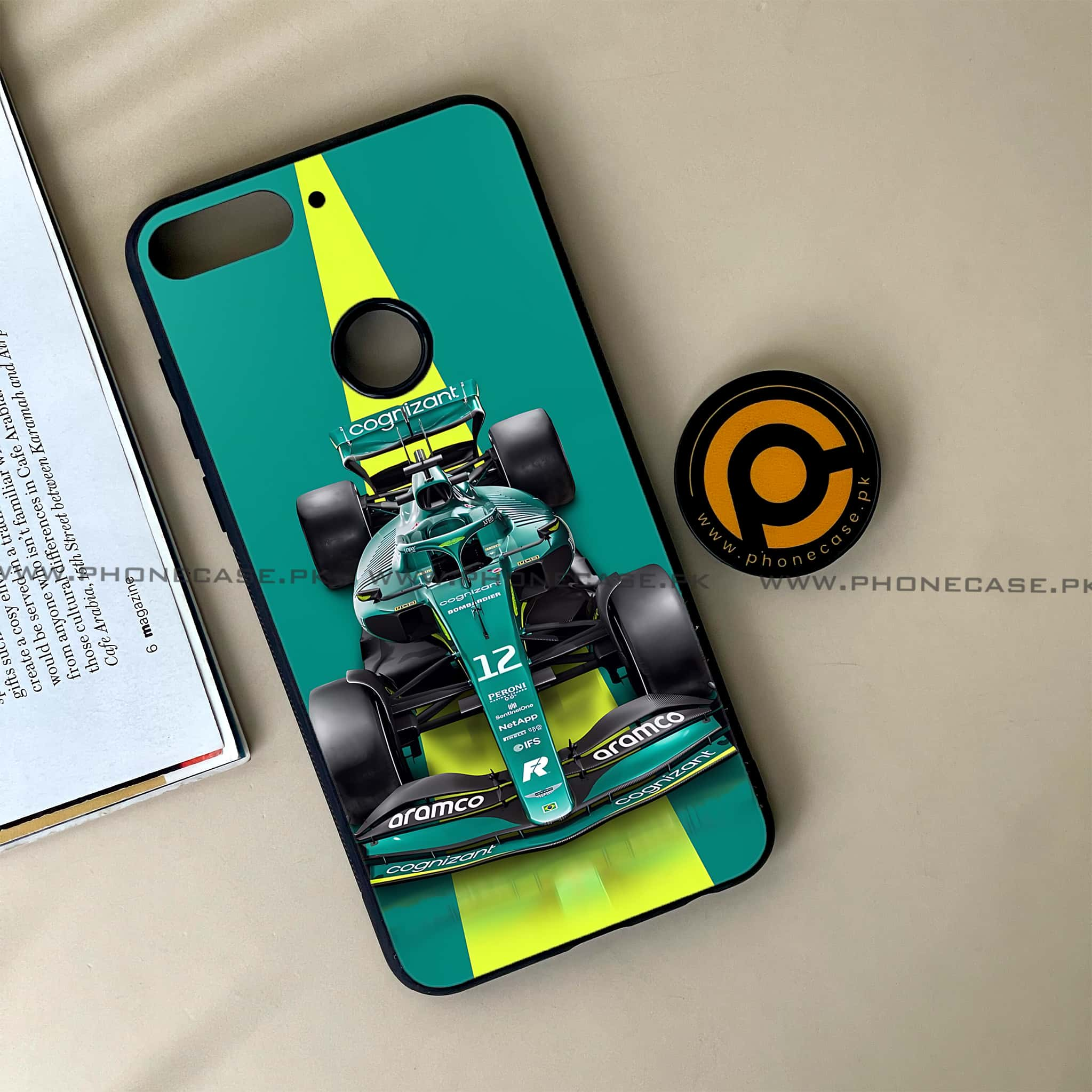 Huawei Y7 Prime (2018) - Formula 1 Design Series - Premium Printed Glass soft Bumper shock Proof Case