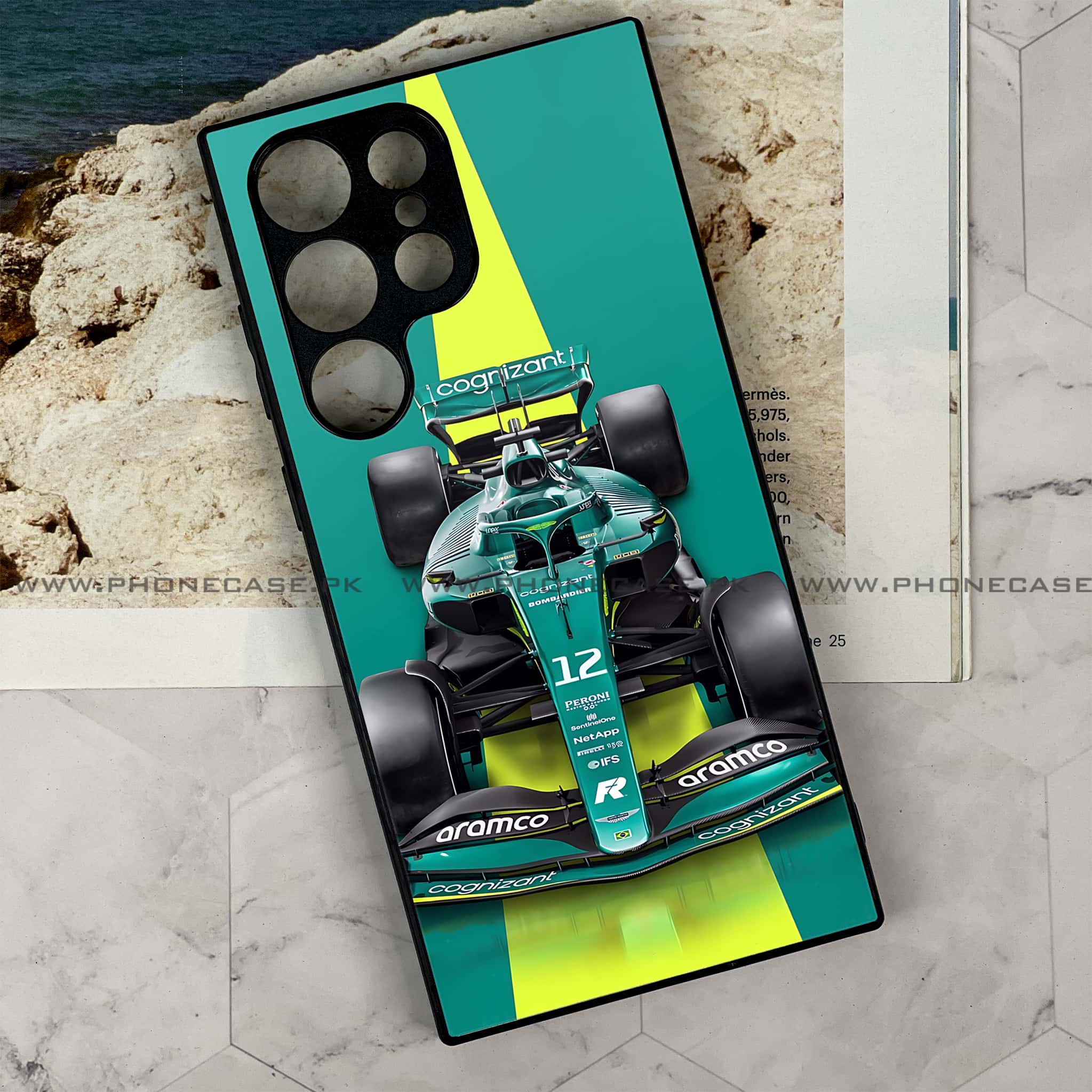 Samsung Galaxy S22 Ultra - Formula 1 Design - Premium Metal Printed soft Bumper shock Proof Case