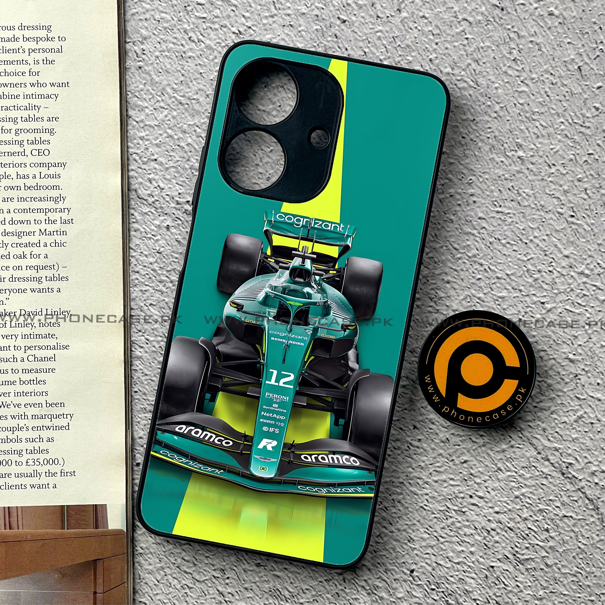 Realme Note 60 - Formula 1 Design - Premium Printed Glass soft Bumper shock Proof Case