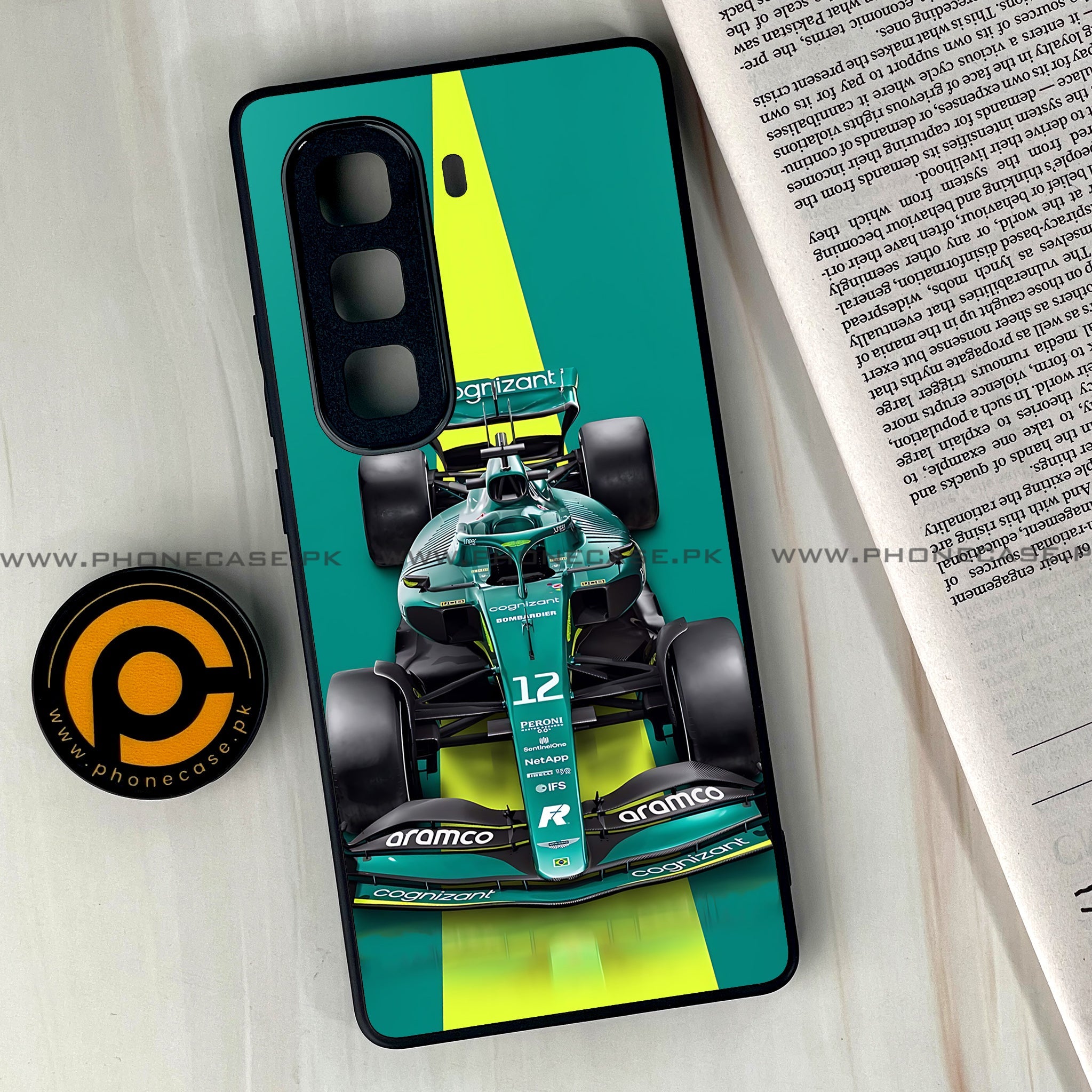 Infinix Hot 60 Pro Plus - Formula 1 Design Series - Premium Metal Printed soft Bumper shock Proof Case