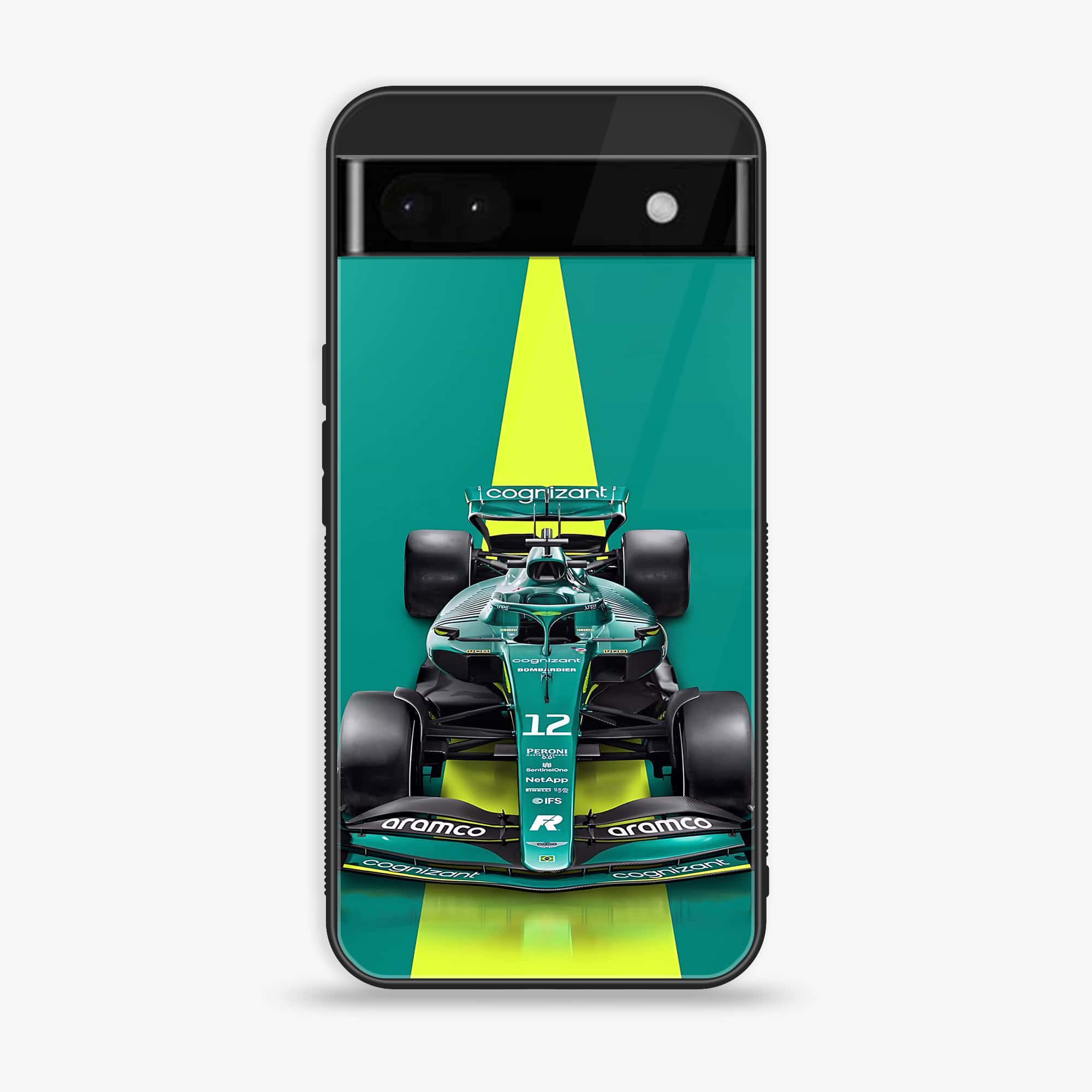 Google Pixel 6A - Formula 1 Design - Premium Metal Printed soft Bumper Shock Proof Case