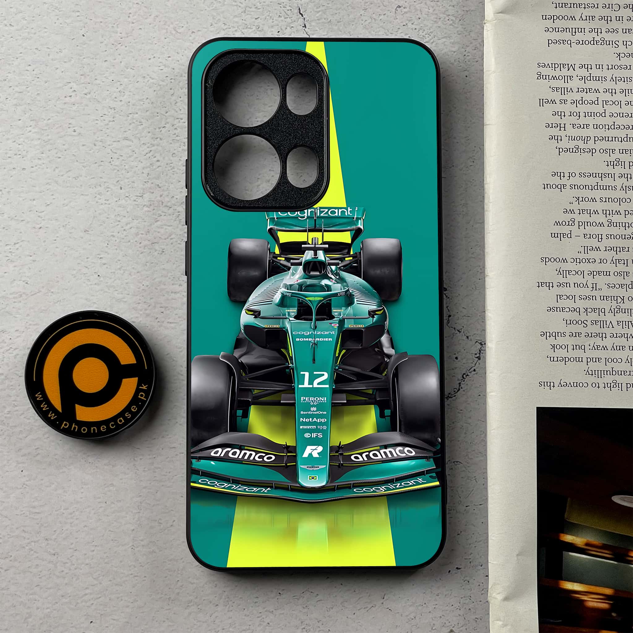 Oppo Reno 13 Pro - Formula 1 Design - Premium Metal Printed Soft Bumper Shockproof Case