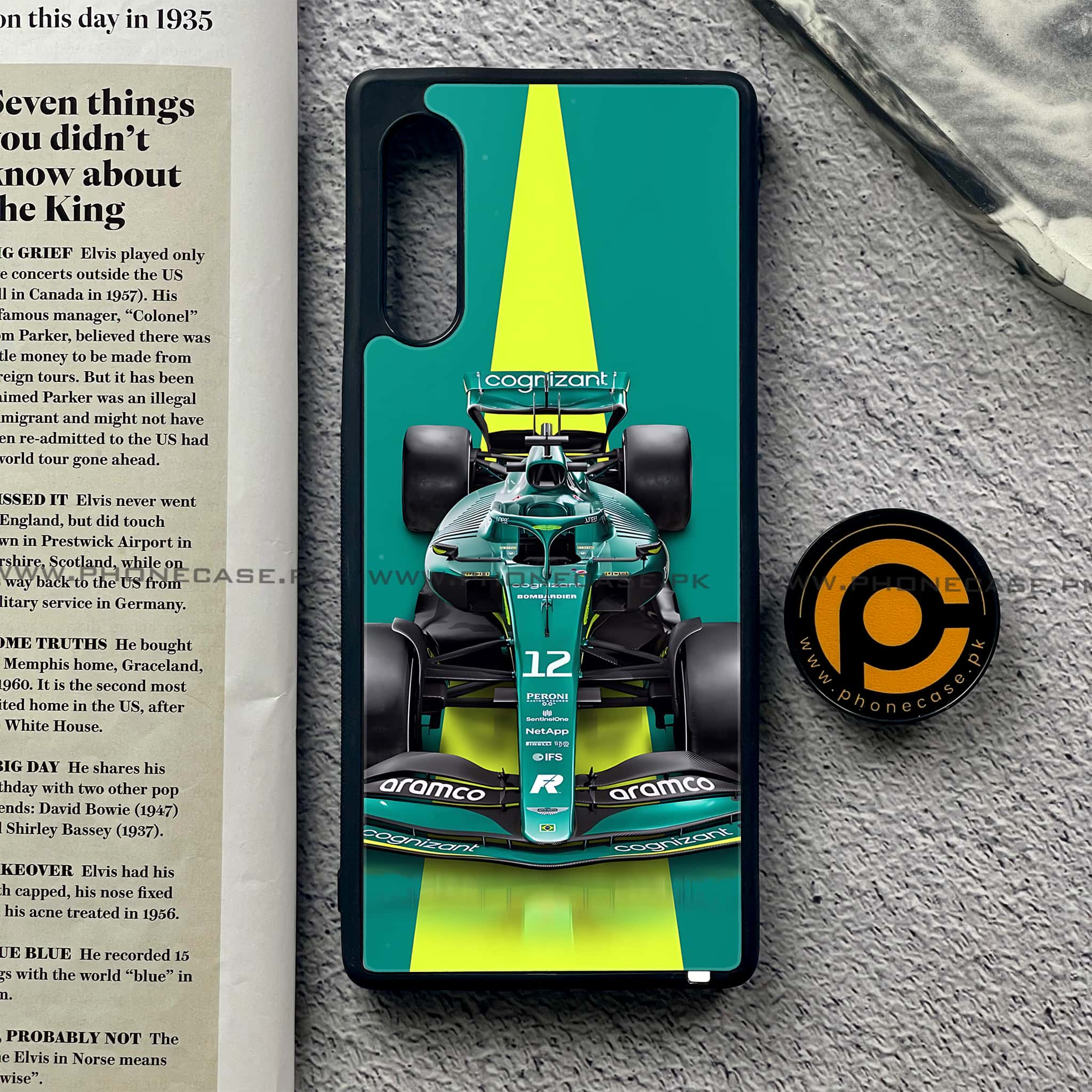 LG Velvet - Formula 1 Design - Premium Printed Glass soft Bumper shock Proof Case