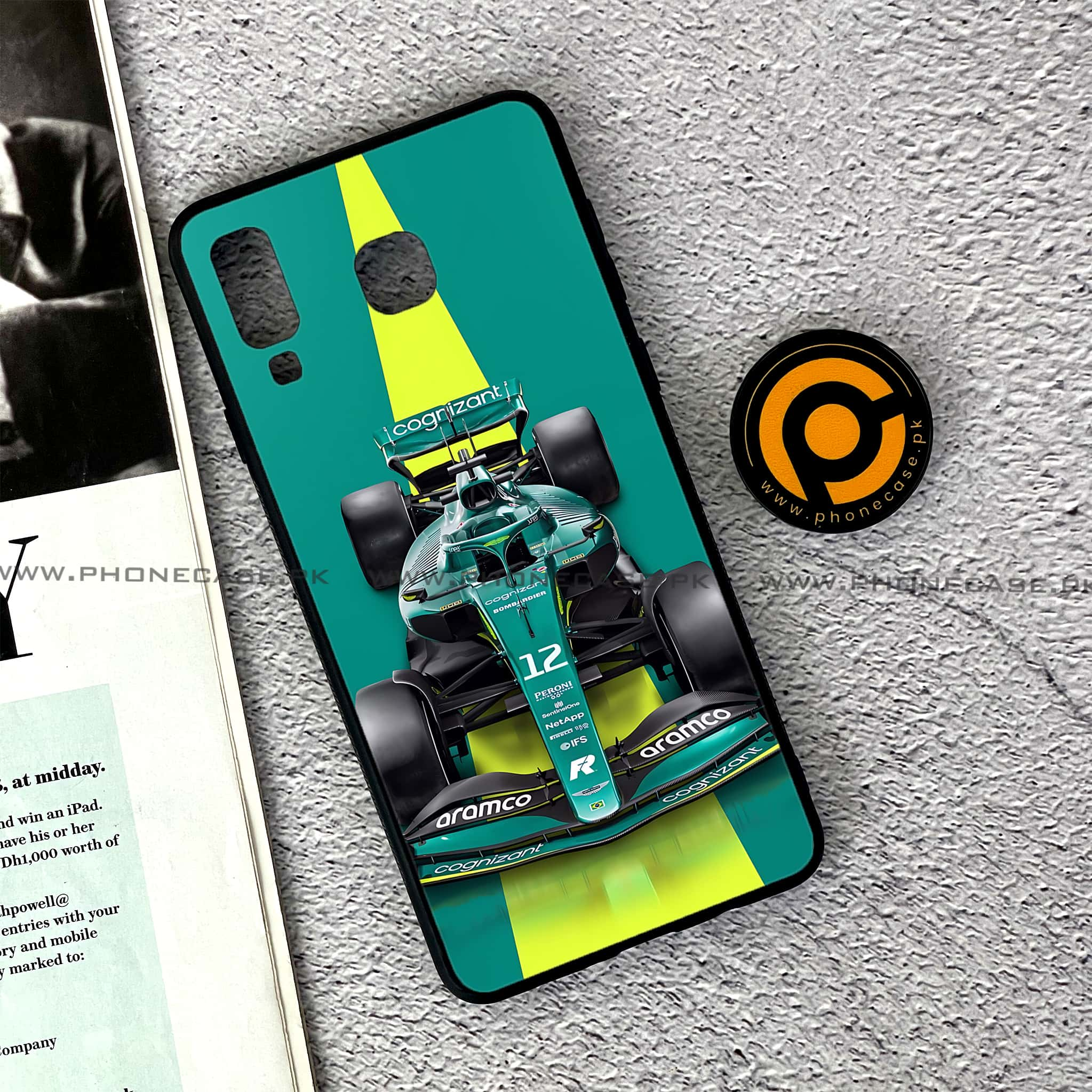 Samsung Galaxy A8 Star(A9 Star) - Formula 1 Design Series - Premium Printed Glass soft Bumper shock Proof Case