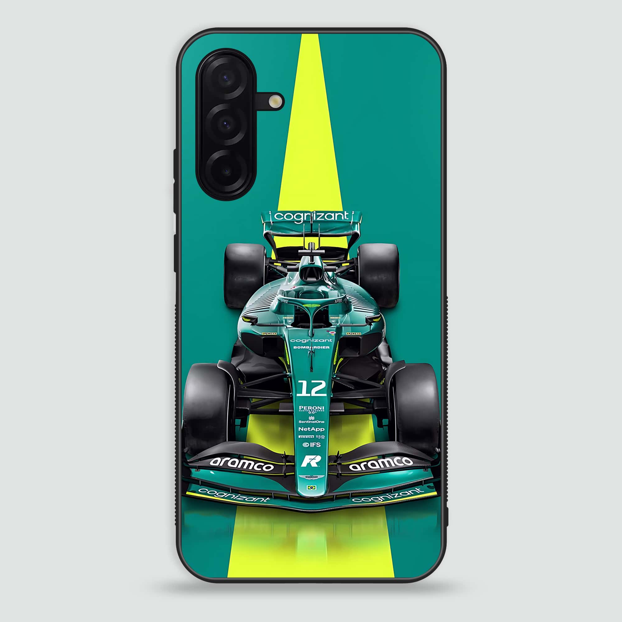 Samsung Galaxy A26 -   Formula 1 Design- Premium Printed Glass soft Bumper shock Proof Case