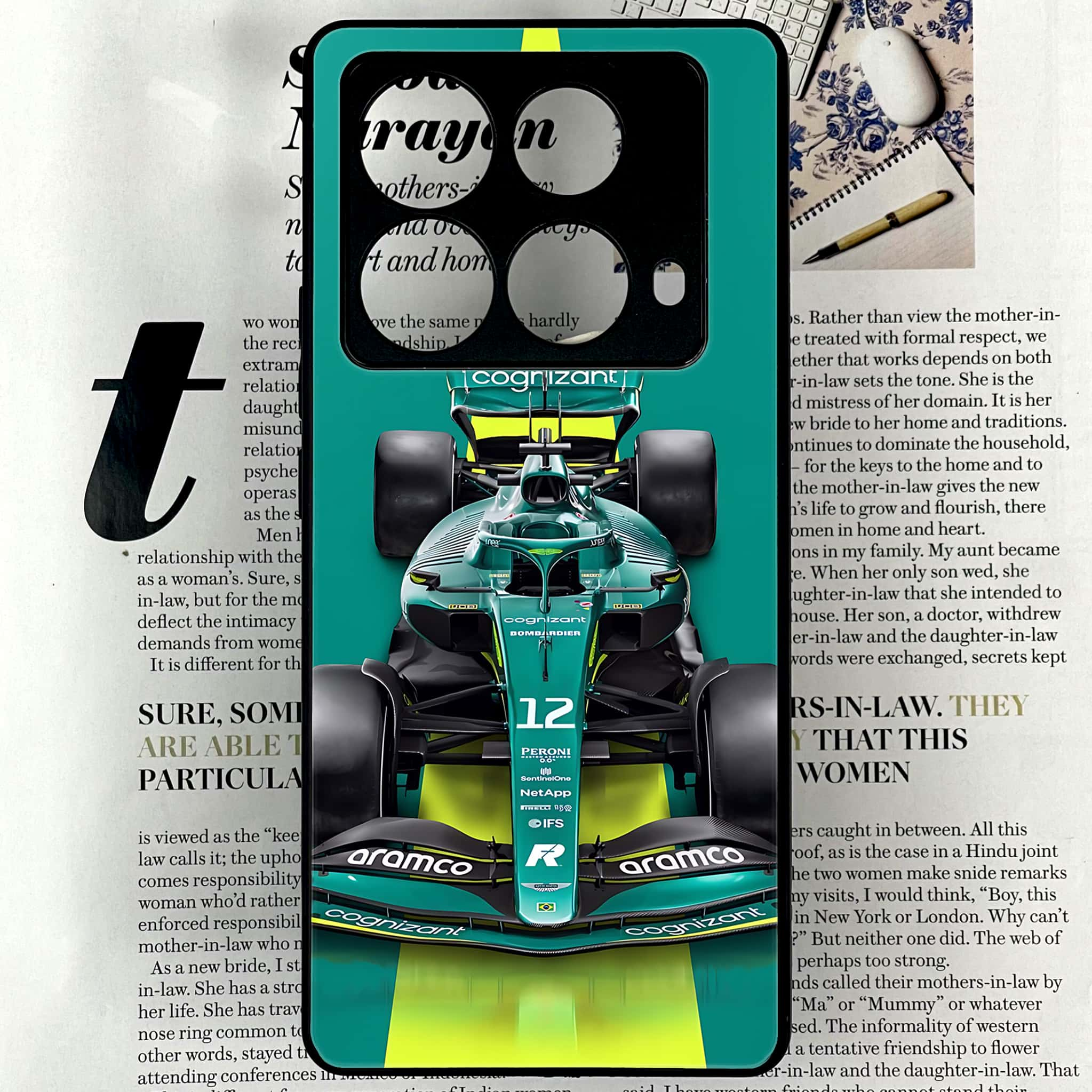 Infinix Note 40 4G - Formula 1 Design Series - Premium Printed Glass soft Bumper shock Proof Case