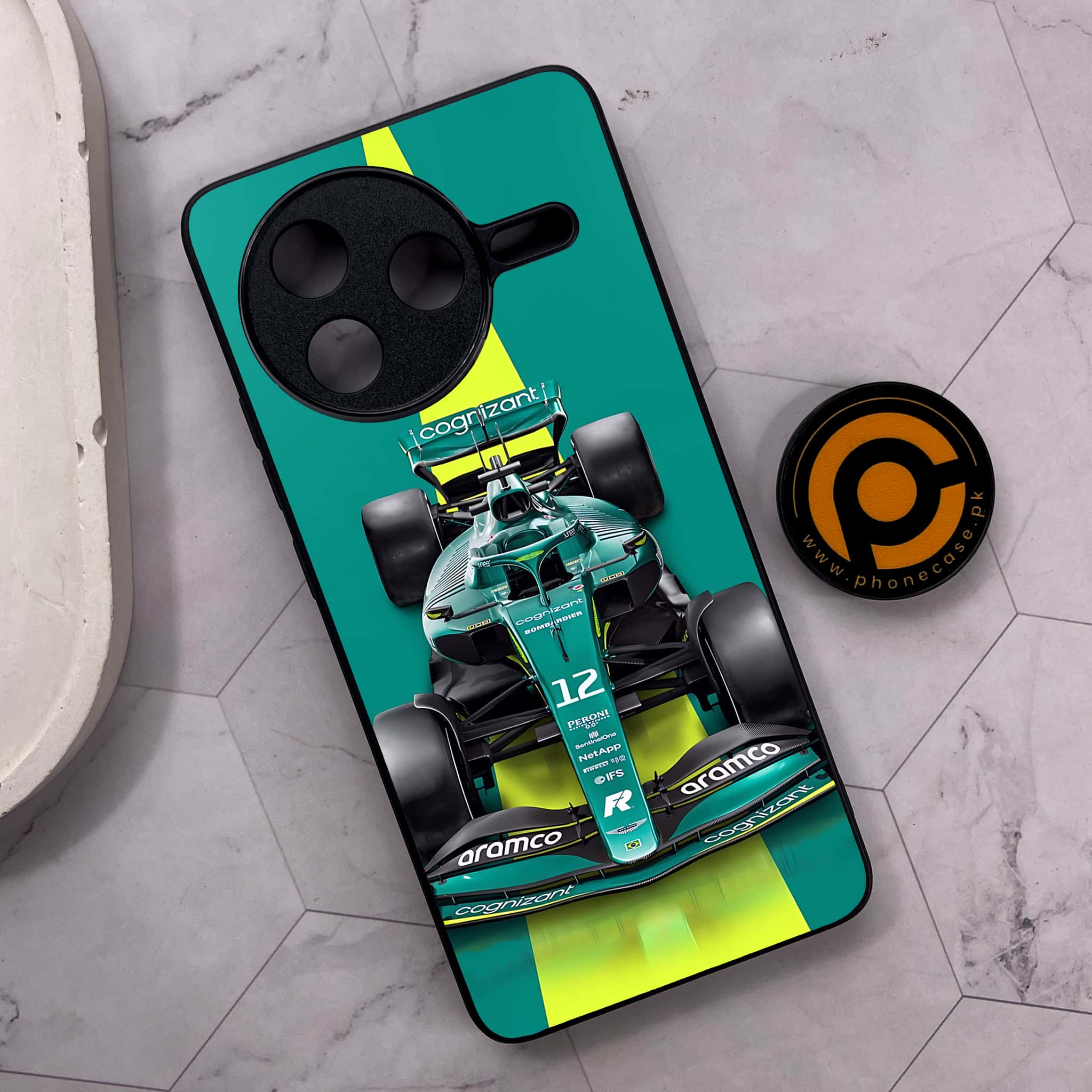 Xiaomi Poco F7 Pro 5G - Formula 1 Design Series - Premium Metal Printed soft Bumper shock Proof Case