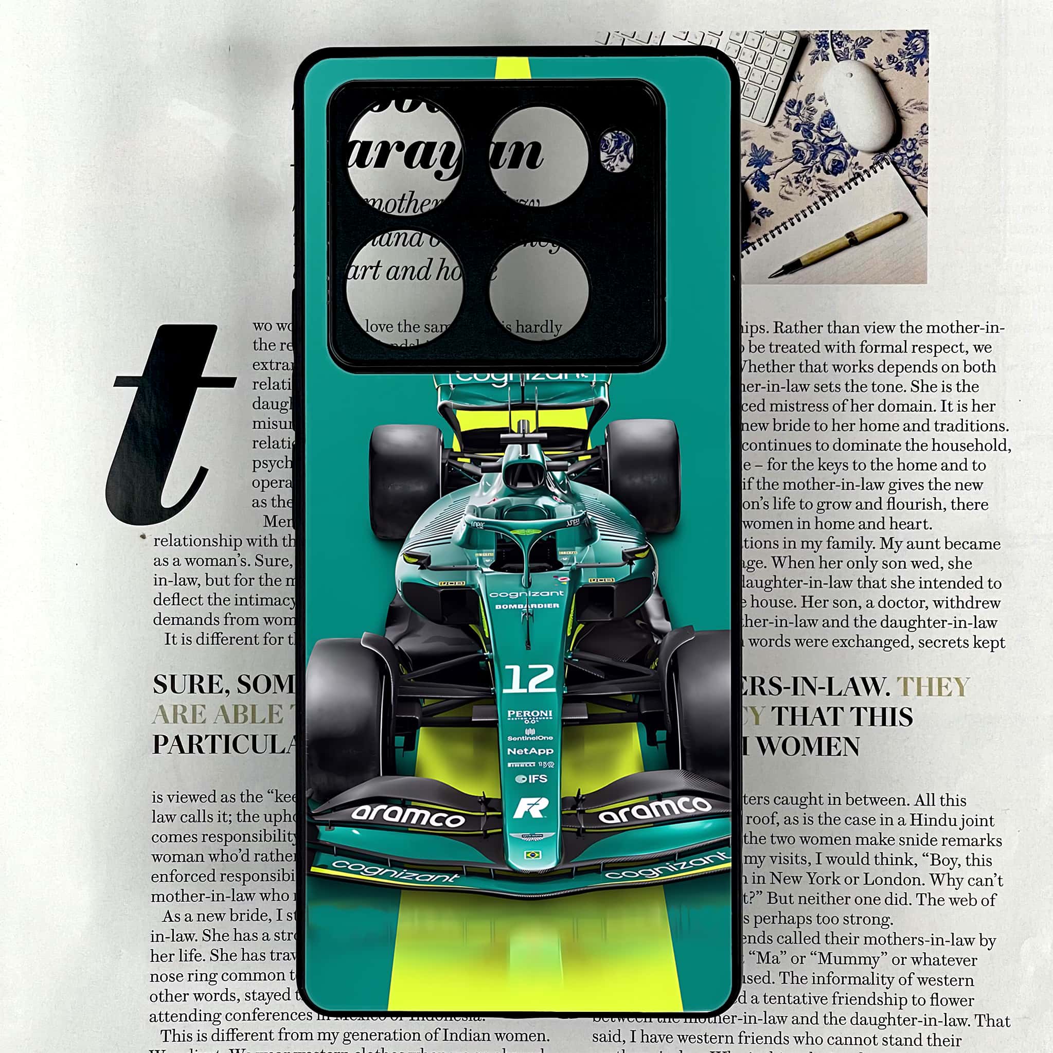 Infinix Note 40 Pro Plus - Formula 1 Design Series - Premium Metal Printed soft Bumper shock Proof Case