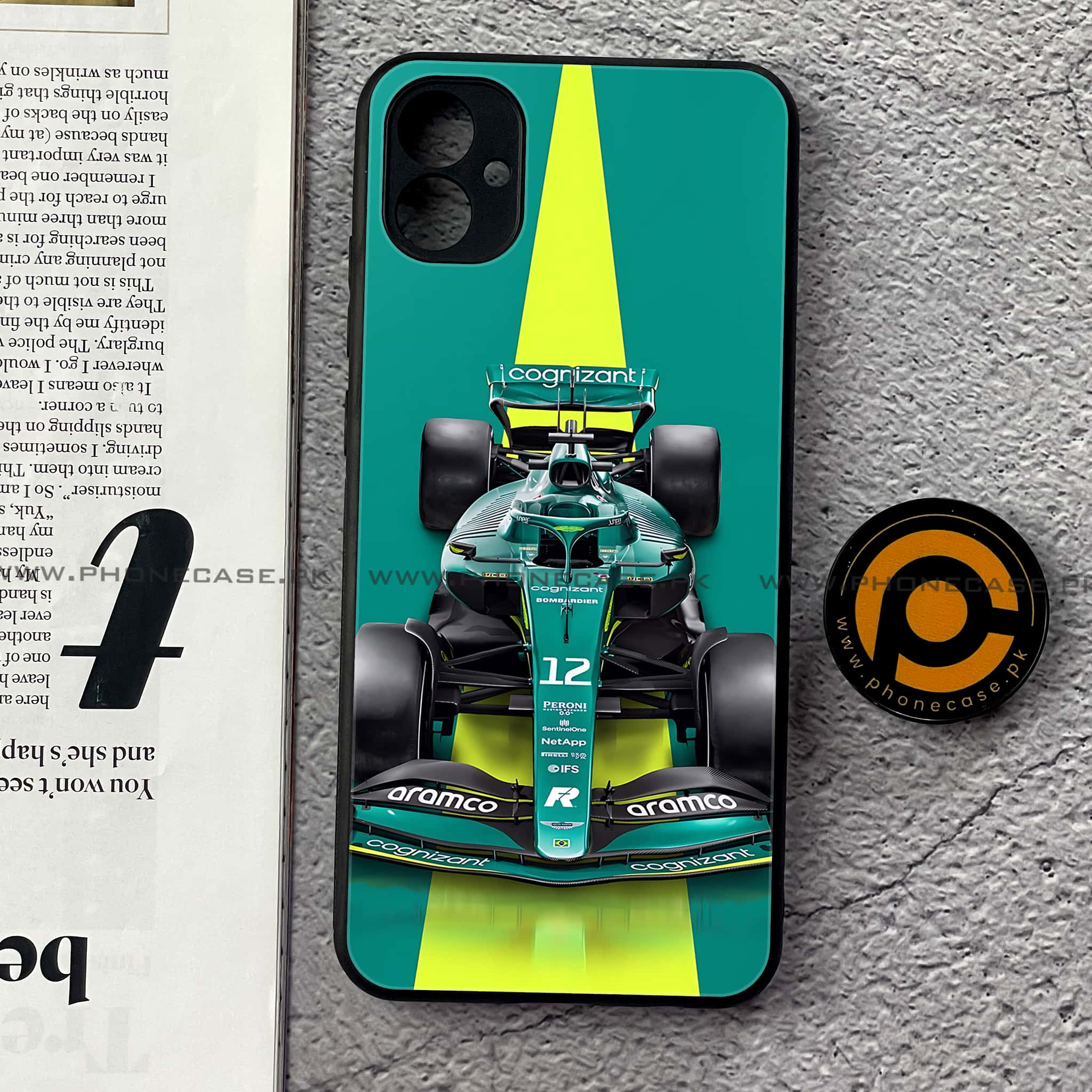 Samsung Galaxy A04e - Formula 1 Design - Premium Printed Glass soft Bumper shock Proof Case