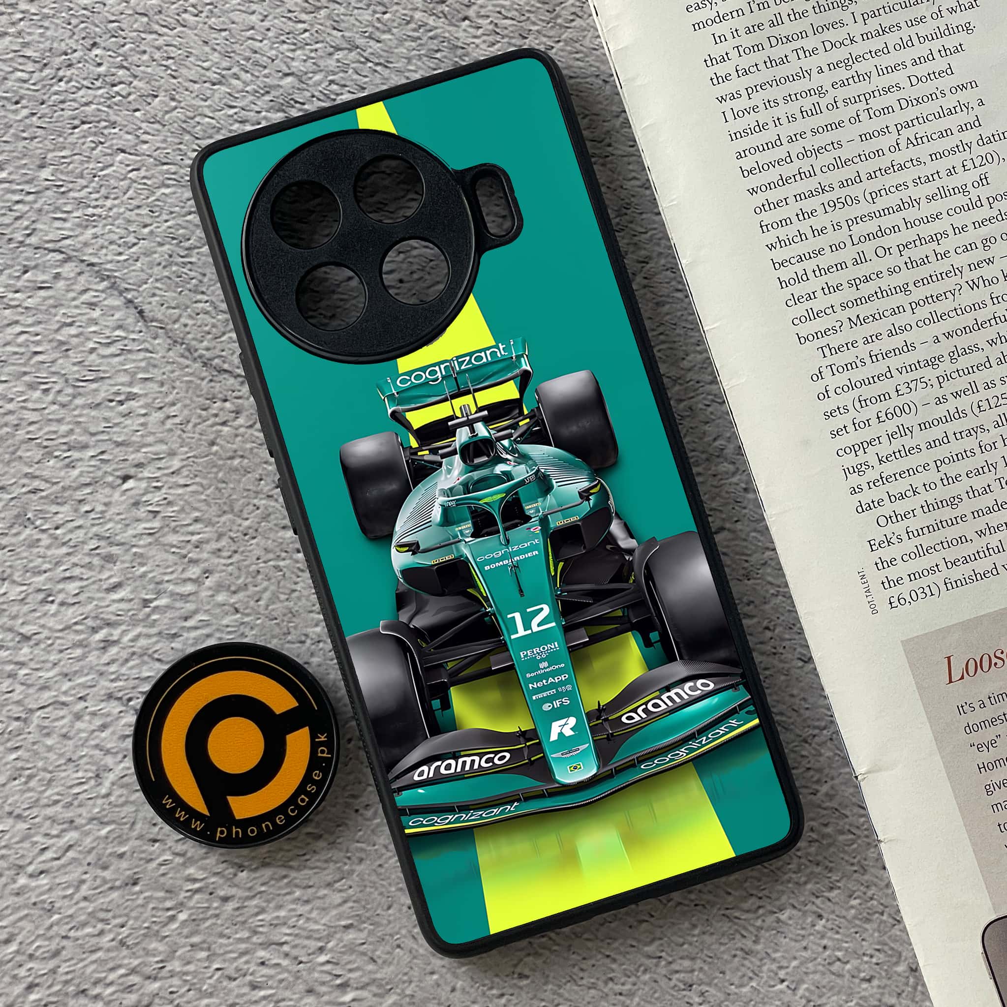 Tecno Spark 20 pro plus - Formula 1 Design Series - Premium Metal Printed soft Bumper shock Proof Case