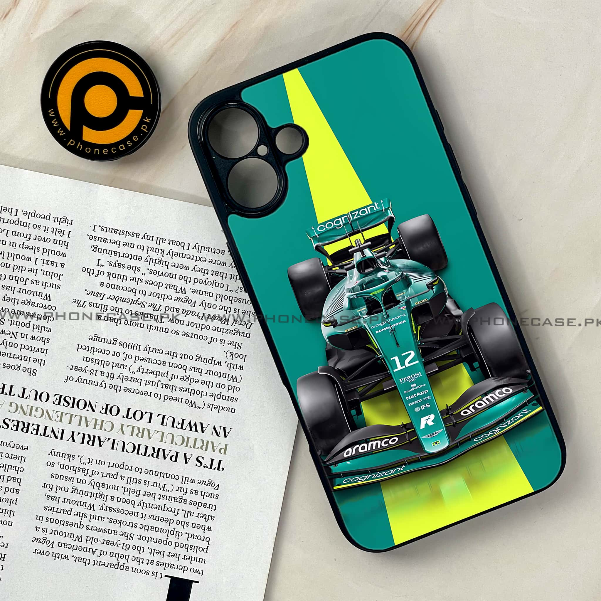 iPhone 16 Plus - Formula 1 Design - Premium Printed Glass soft Bumper shock Proof Case