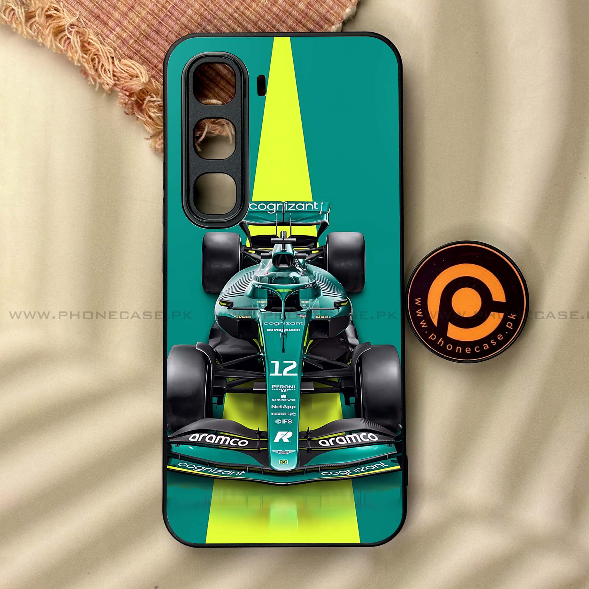 Infinix Hot 60 Pro - Formula 1 Design Series - Premium Metal Printed soft Bumper shock Proof Case