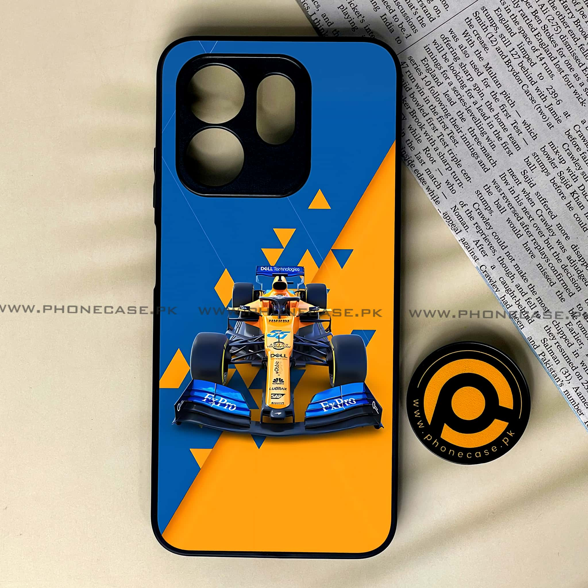 Infinix Hot 50i -  Formula 1 Design - Premium Printed Glass soft Bumper shock Proof Case