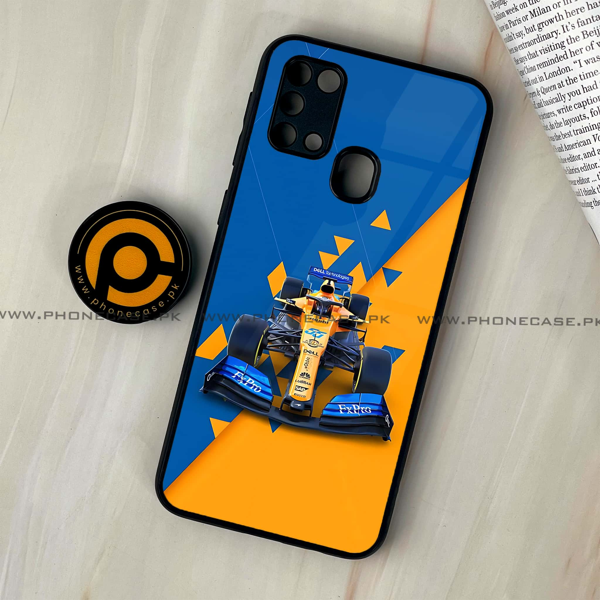 Galaxy M31 - Formula 1 Design - Premium Printed Glass soft Bumper shock Proof Case