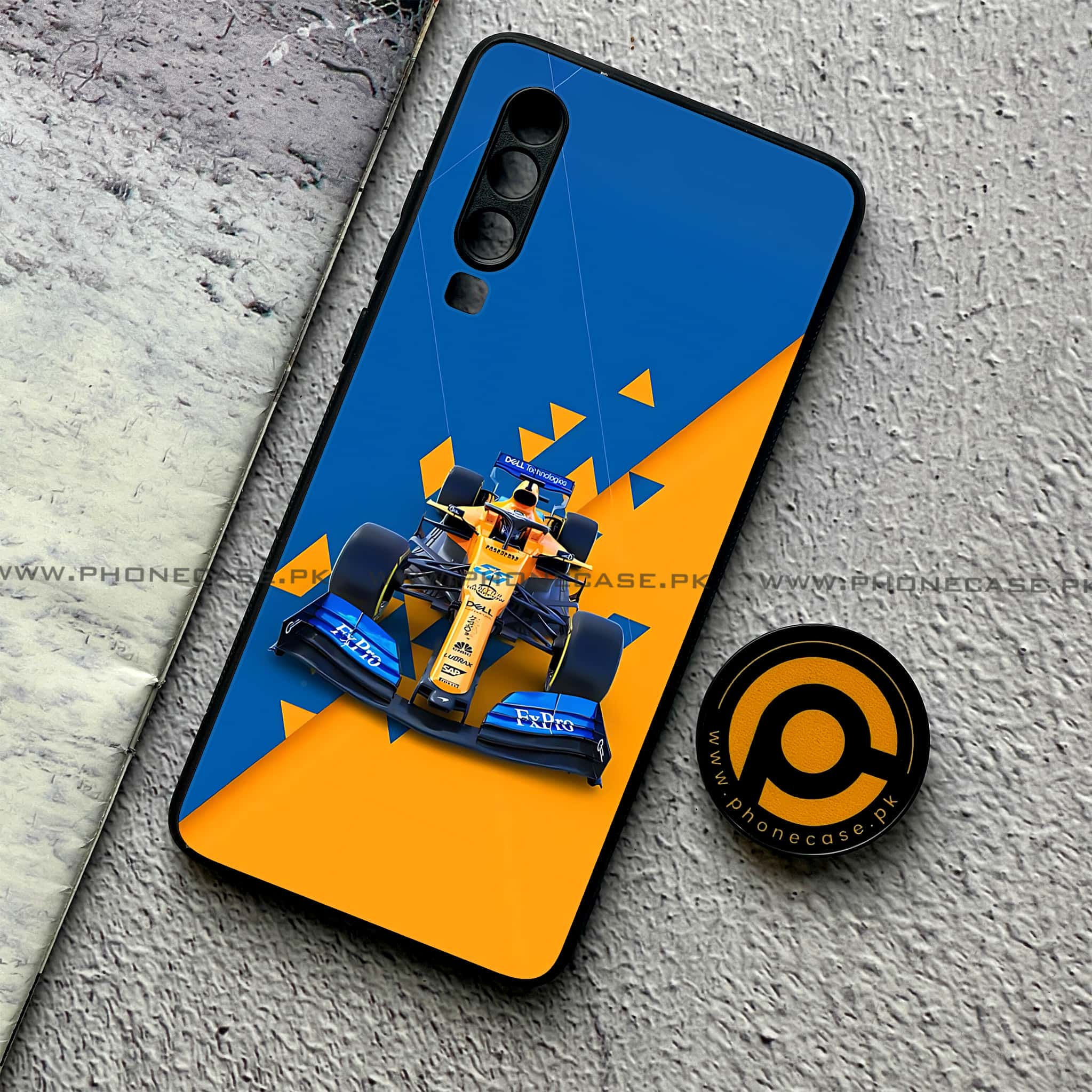 Huawei P30 - Formula 1 Design - Premium Printed Glass soft Bumper shock Proof Case