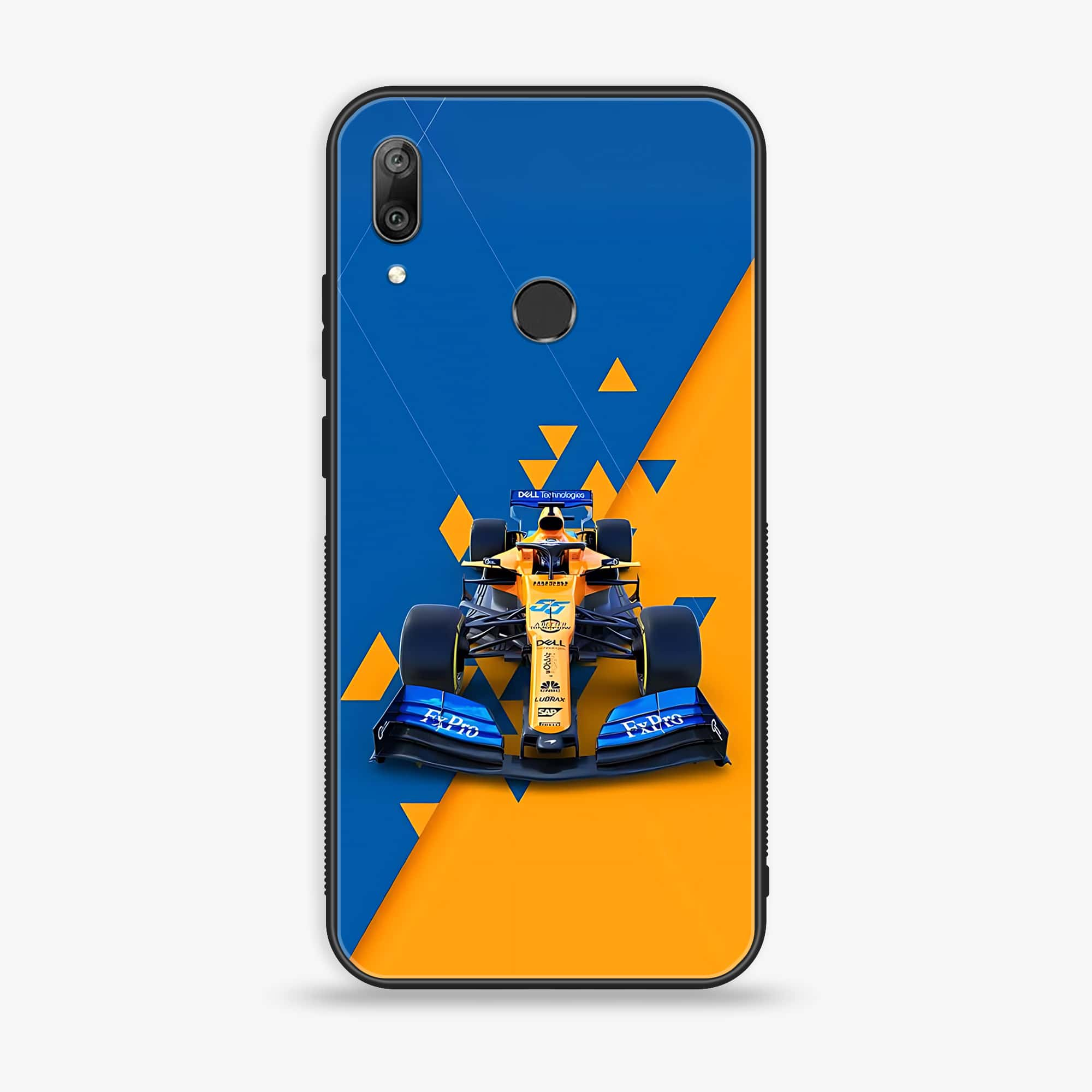 Huawei Y7 Prime (2019) - Formula 1 Design - Premium Printed Glass soft Bumper shock Proof Case