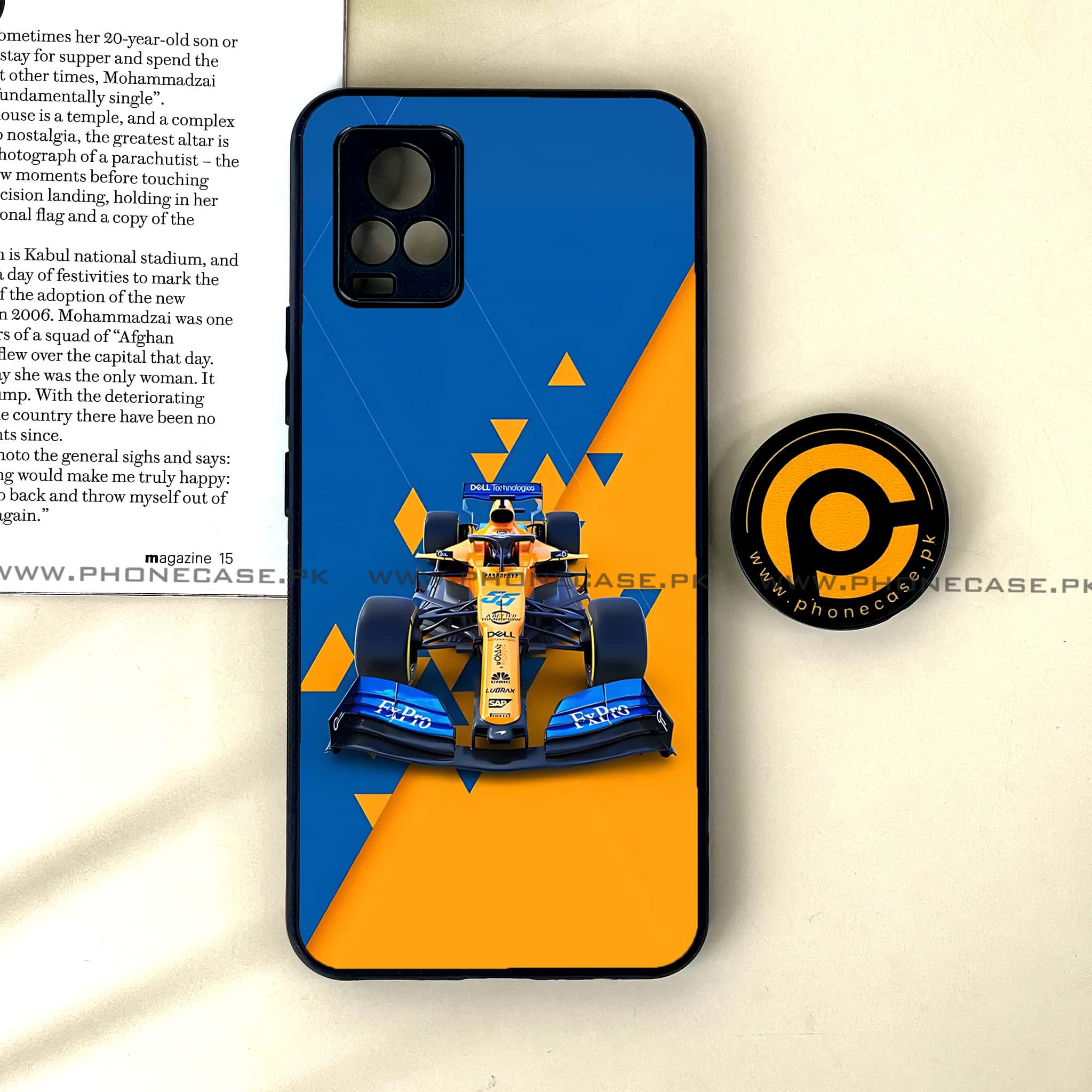 Vivo V20 - Formula 1 Design Series - Premium Printed Glass soft Bumper shock Proof Case