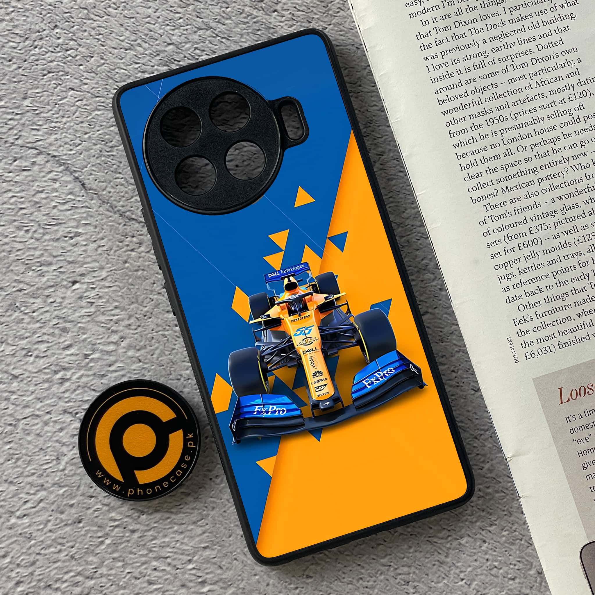 Tecno Spark 20 pro plus - Formula 1 Design Series - Premium Metal Printed soft Bumper shock Proof Case