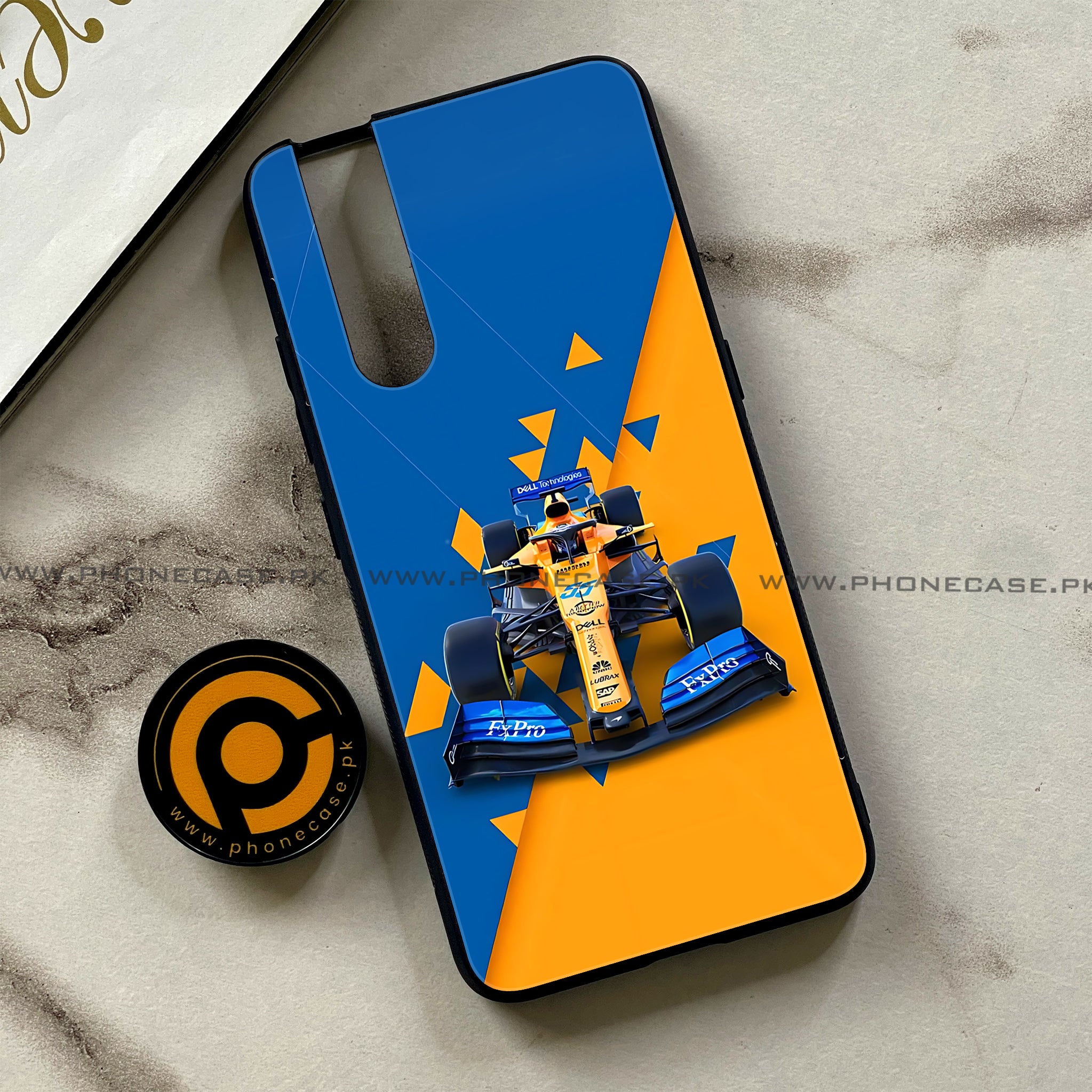 Vivo V15 Pro - Formula 1 Design - Premium Printed Glass soft Bumper shock Proof Case