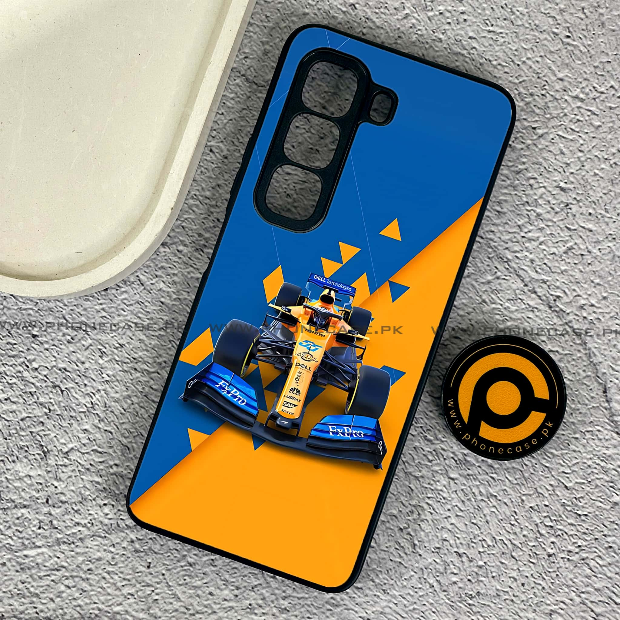 Infinix Hot 50 Pro - Formula 1 Design Series - Premium Printed Glass soft Bumper shock Proof Case