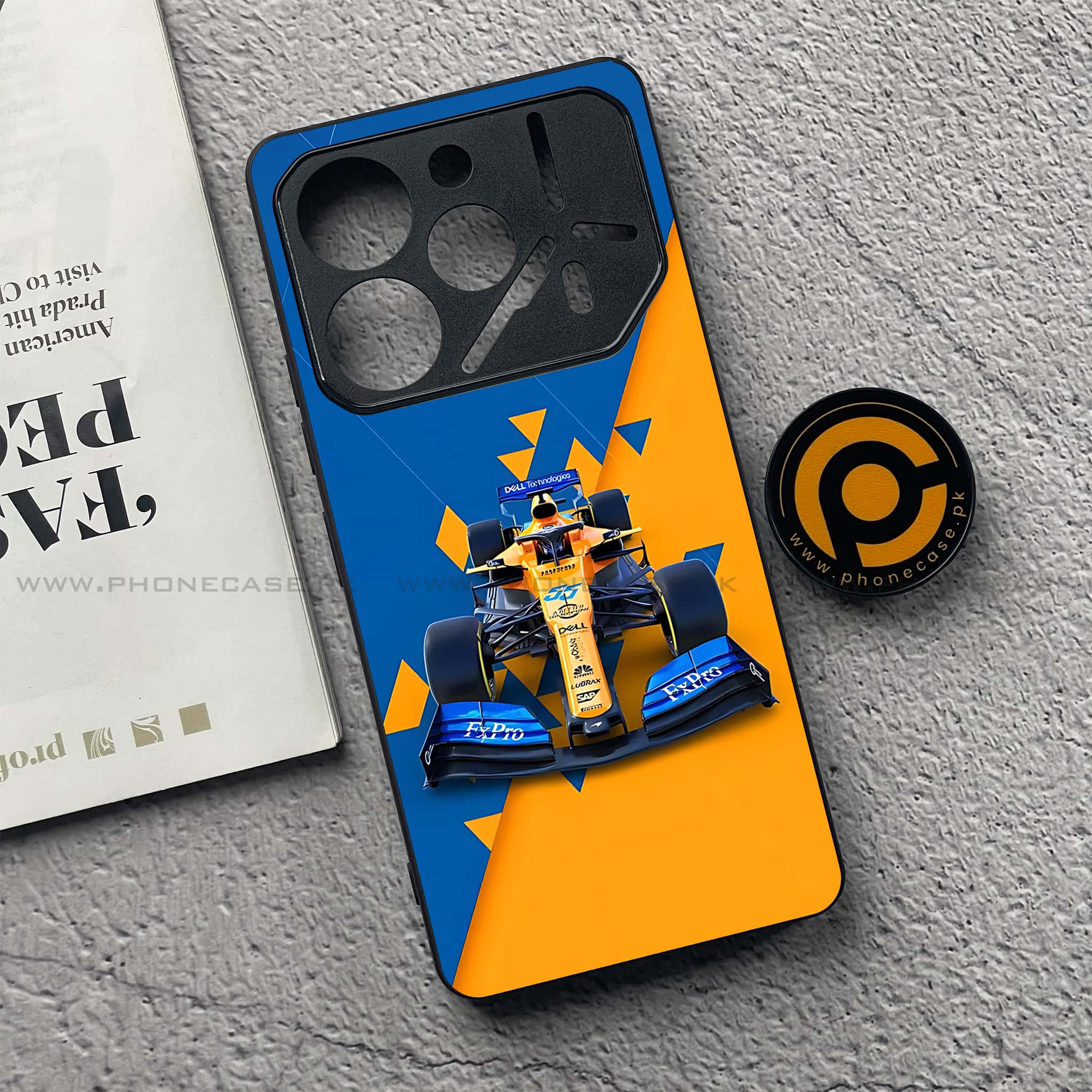Tecno Pova 6 Pro - Formula 1 Design Series - Premium Printed Glass soft Bumper shock Proof Case