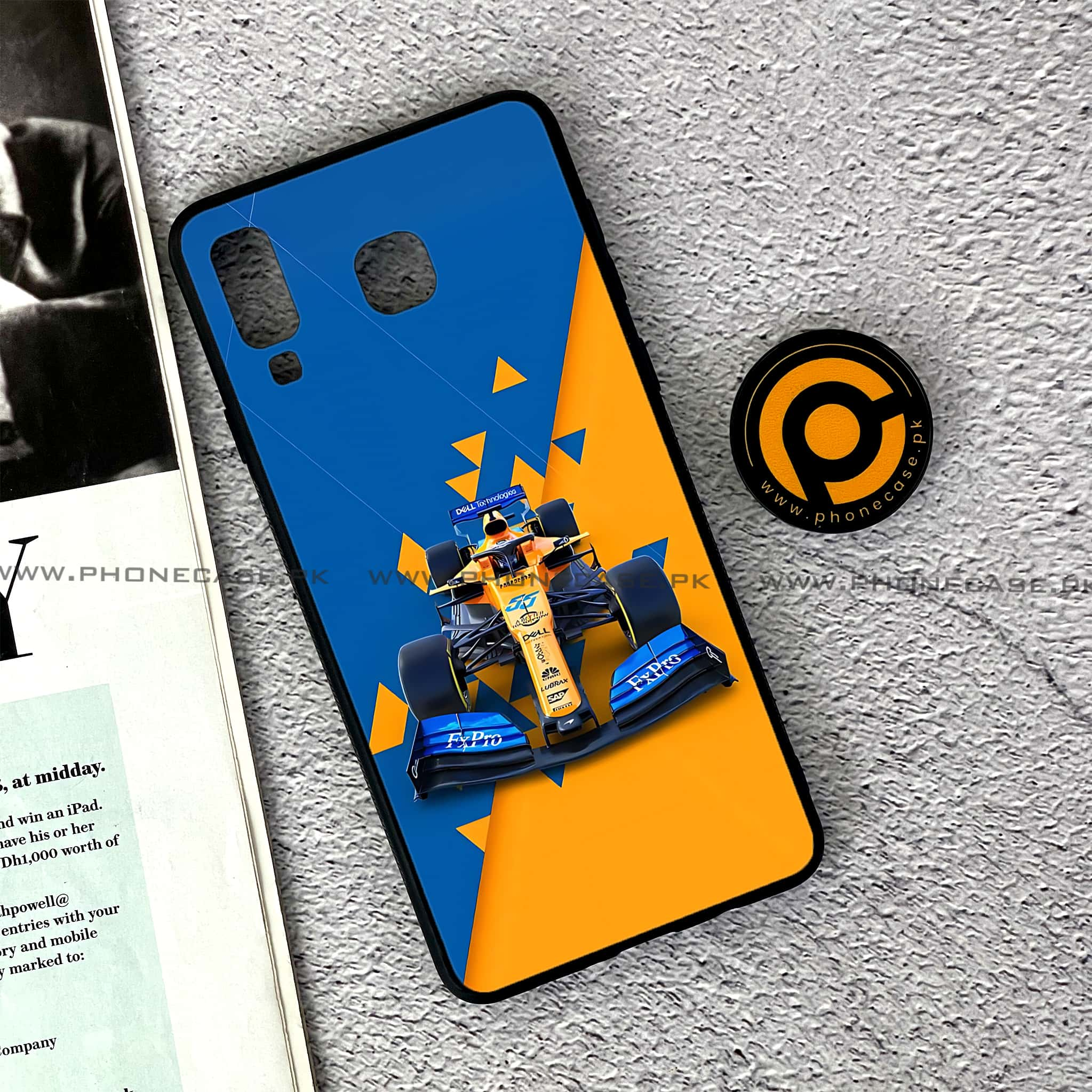 Samsung Galaxy A8 Star(A9 Star) - Formula 1 Design Series - Premium Printed Glass soft Bumper shock Proof Case